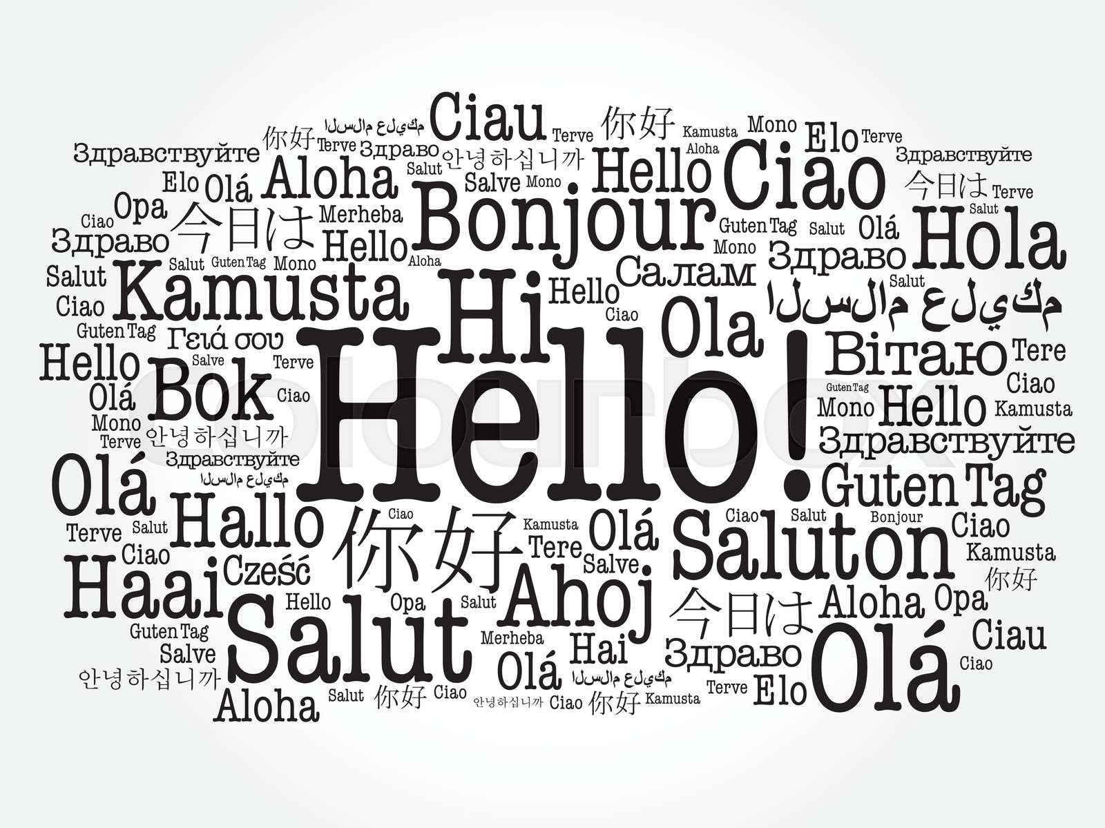 hallo, arabisch, tagcloud StockVektor Colourbox