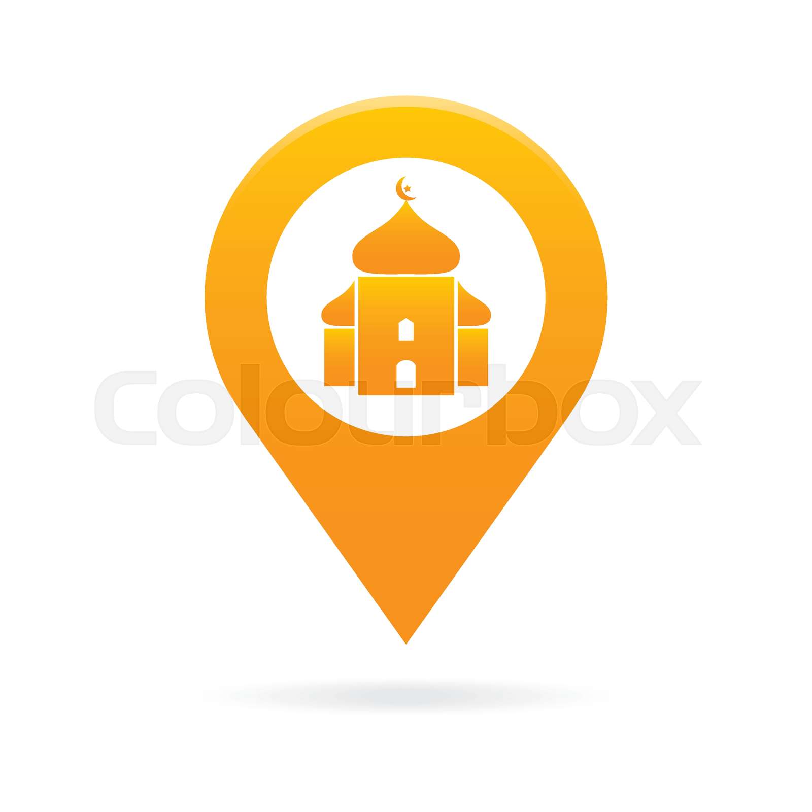mosque, surau map pointer icon marker GPS location flag symbol | Stock