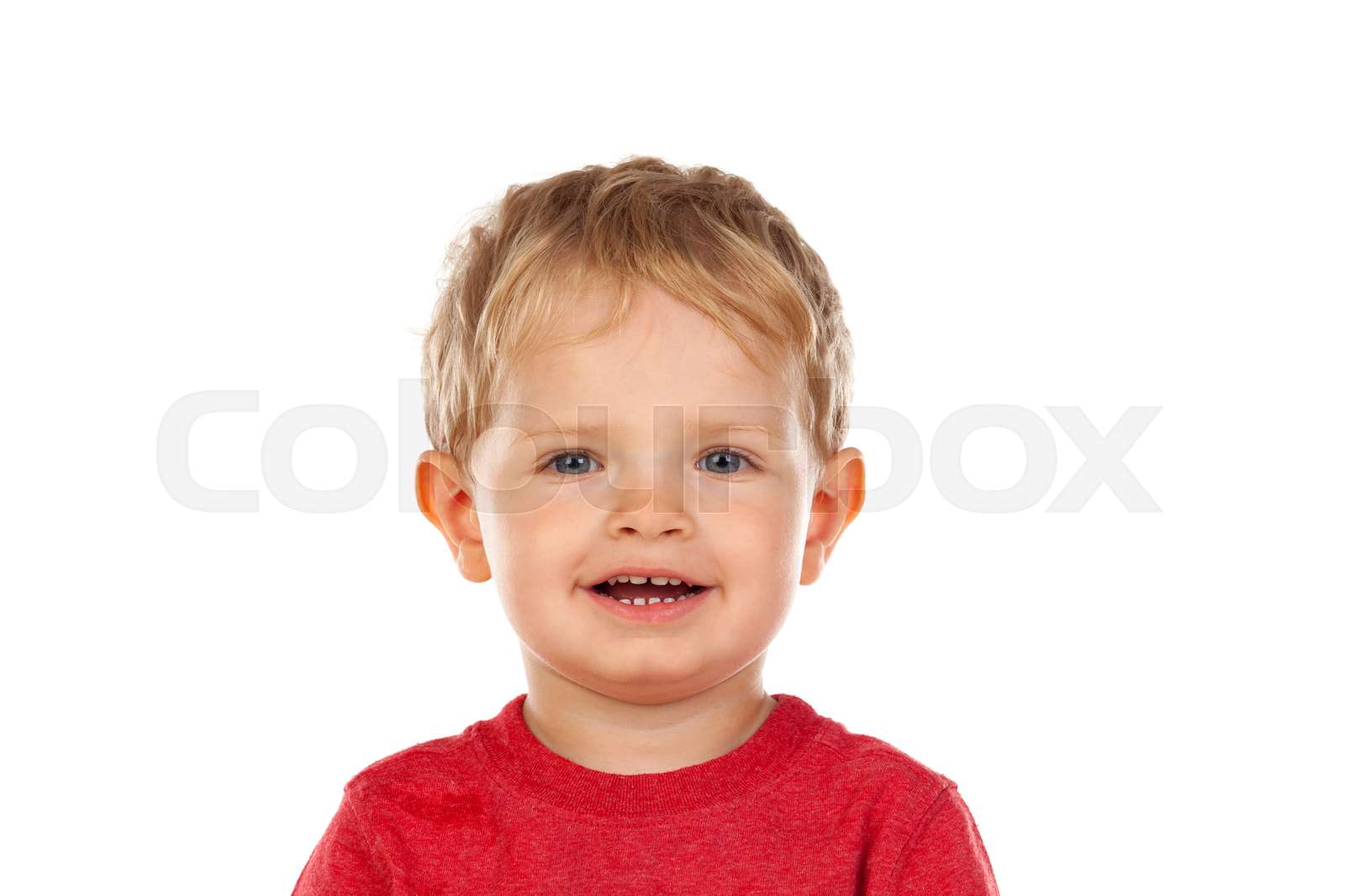 Beautiful little child two years old laughing Stock image Colourbox
