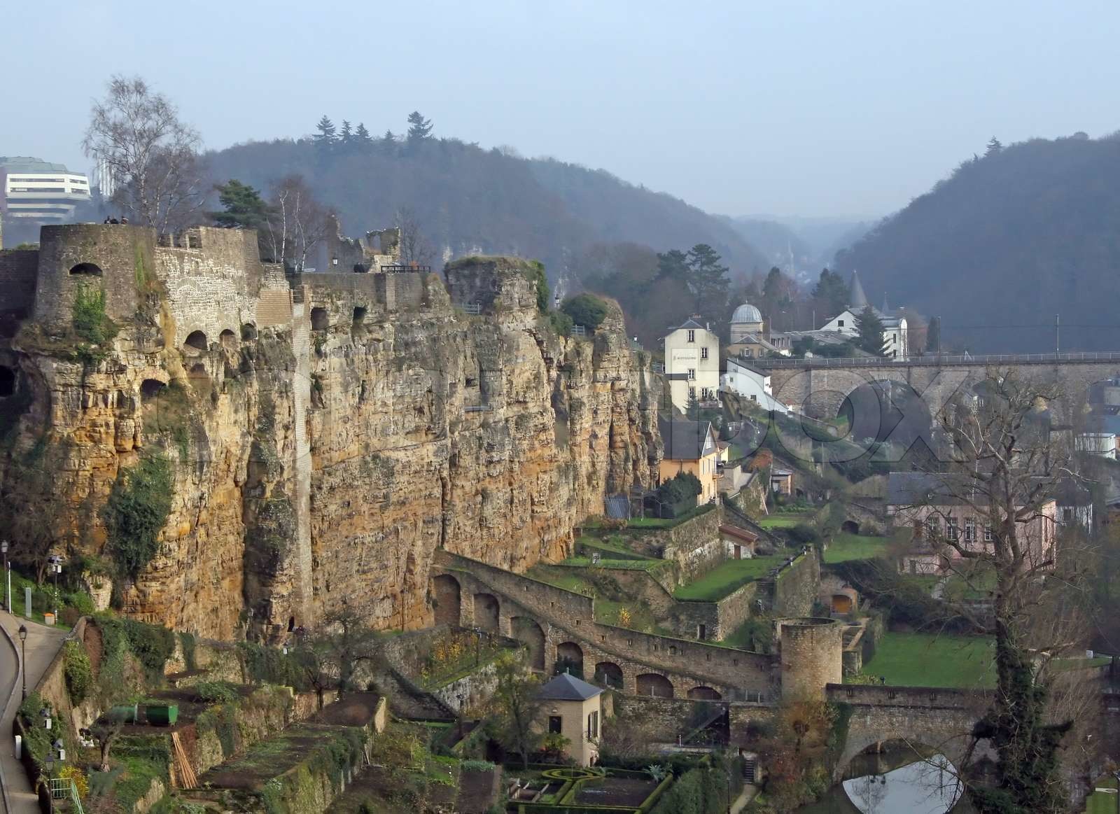 Famous medieval fortifications of Luxembourg Stock image Colourbox