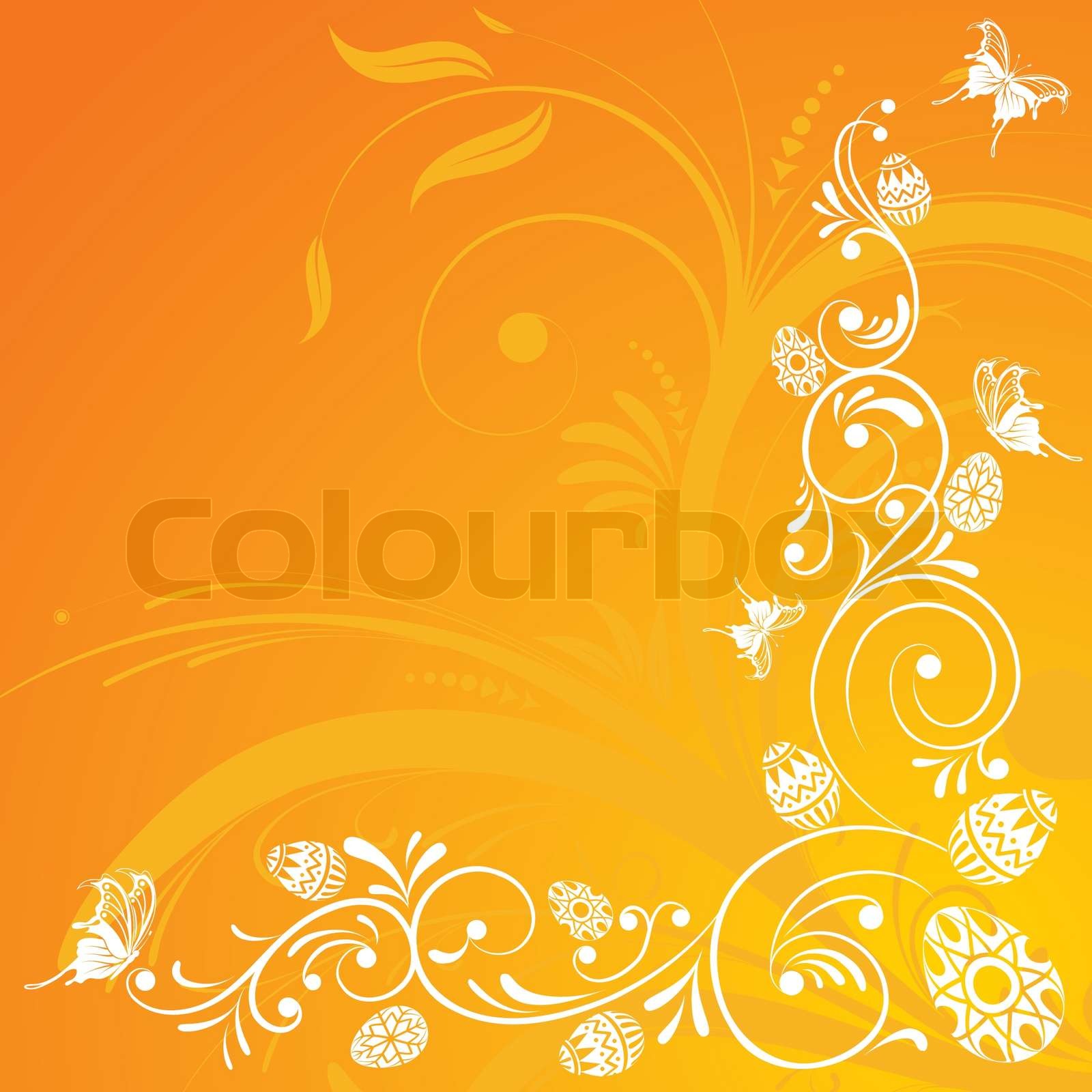 Easter Background With Floral And Eggs Element For Design Vector