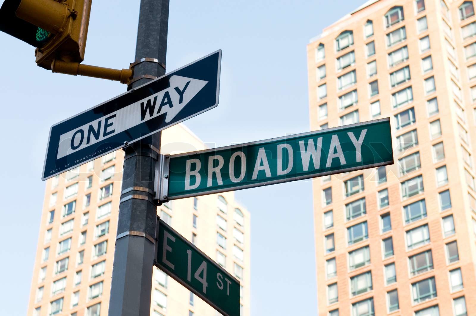 Famous
broadway street signs in downtown New York