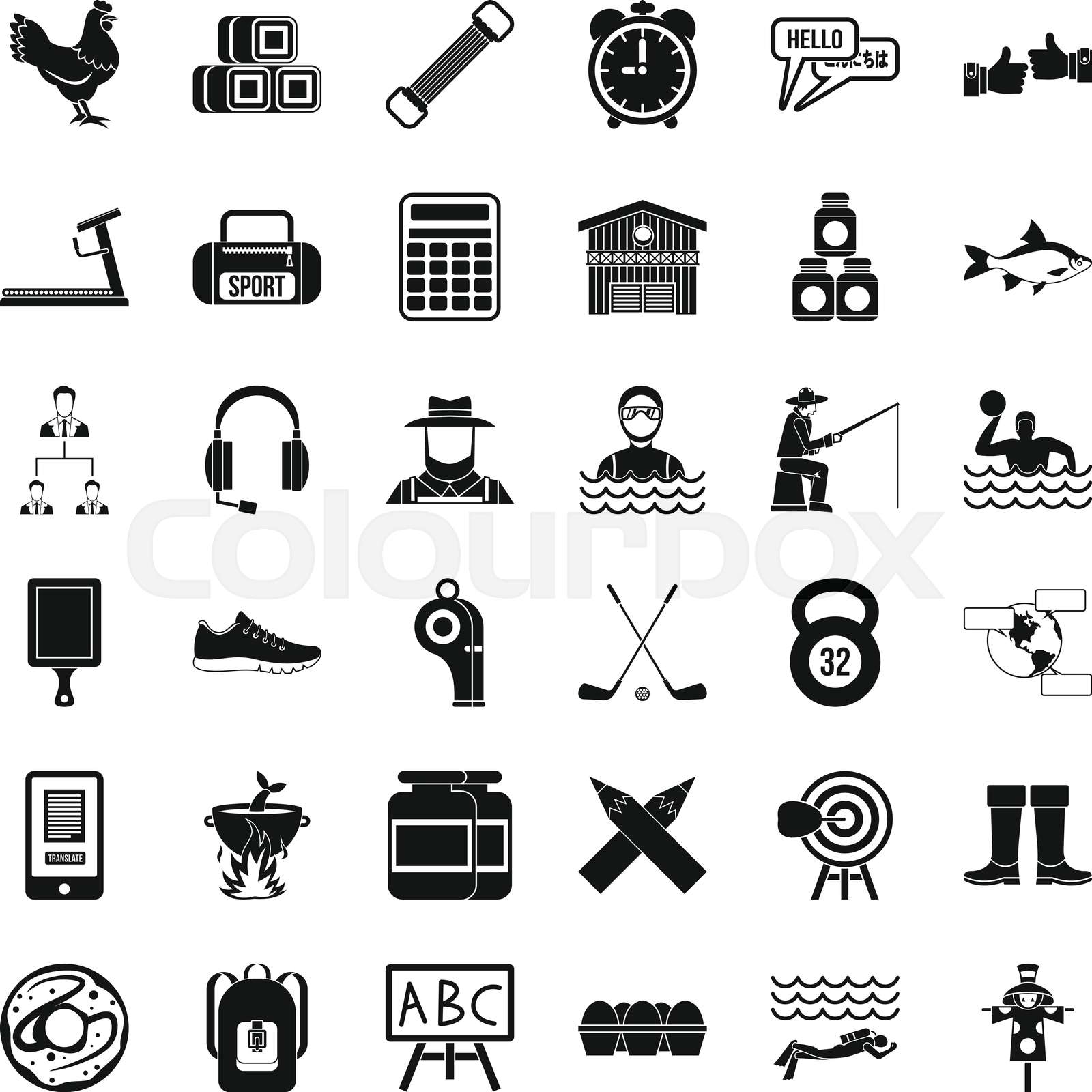 Activity icons set, simple style | Stock vector | Colourbox