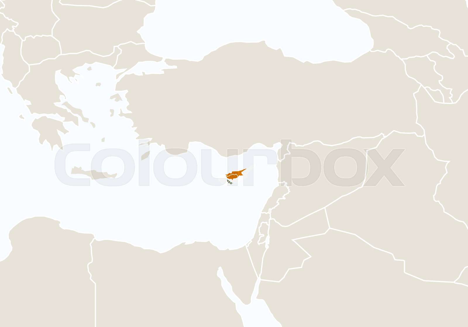 Europe With Highlighted Cyprus Map Stock Vector Colourbox Europe With Highlighted Cyprus Map Stock Vector Colourbox