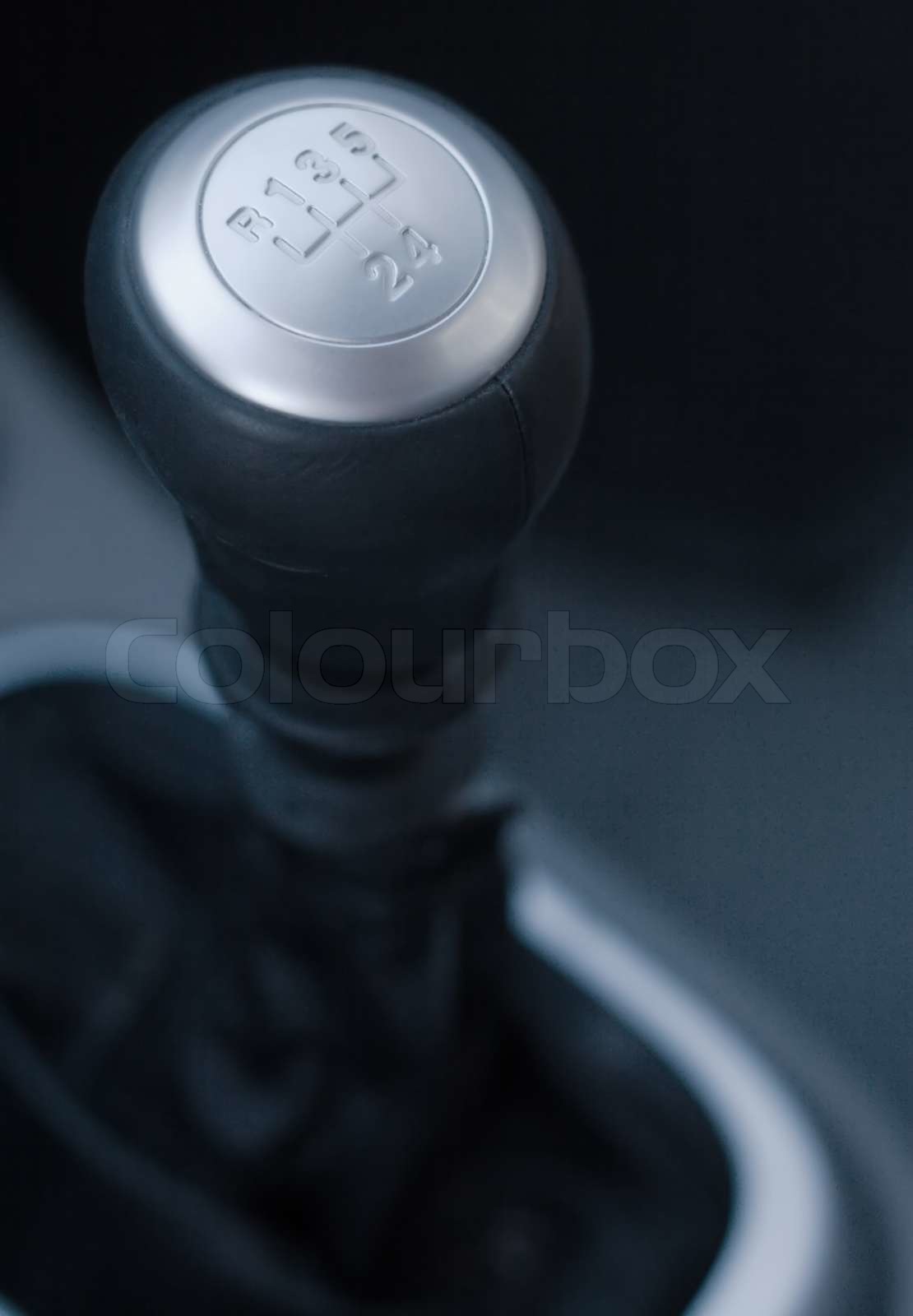 Gear shift handle in a modern car Stock image Colourbox