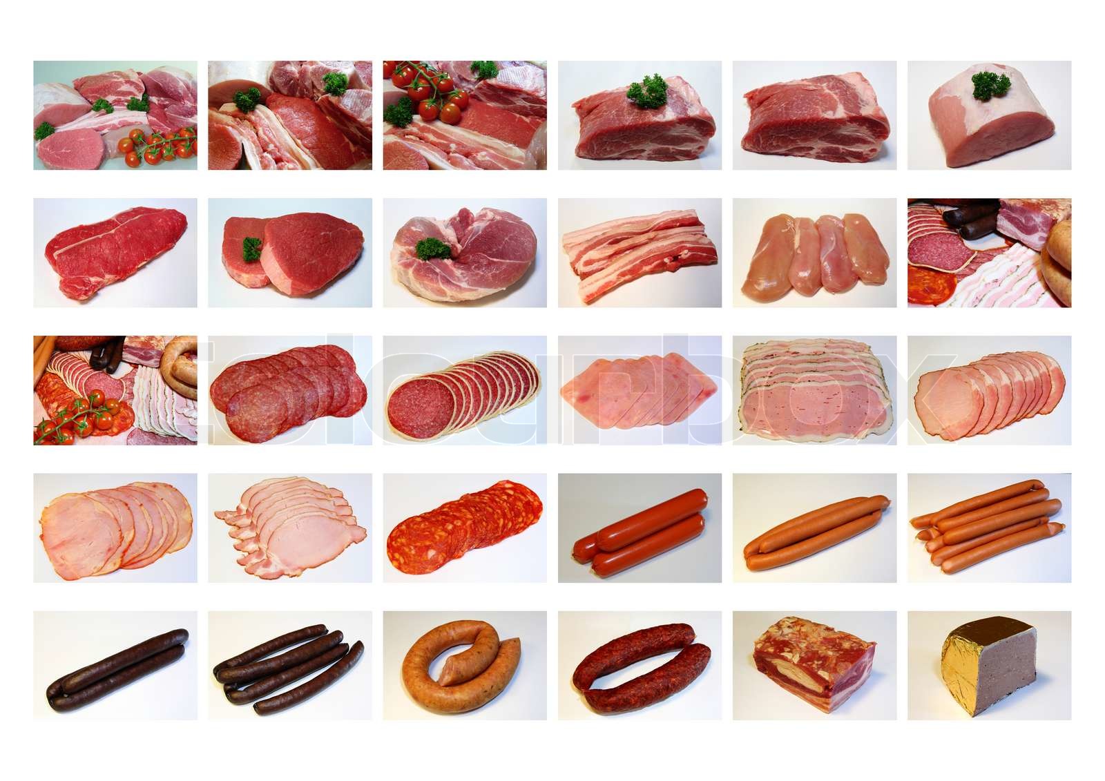 Meat Sammlung, Fleischspezialitäten , Schinken, Wurst , Salami, Hot