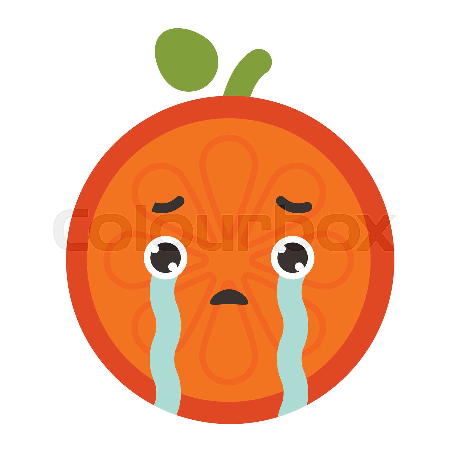 Emoji tears crying orange. Isolated vector. Stock vector Colourbox