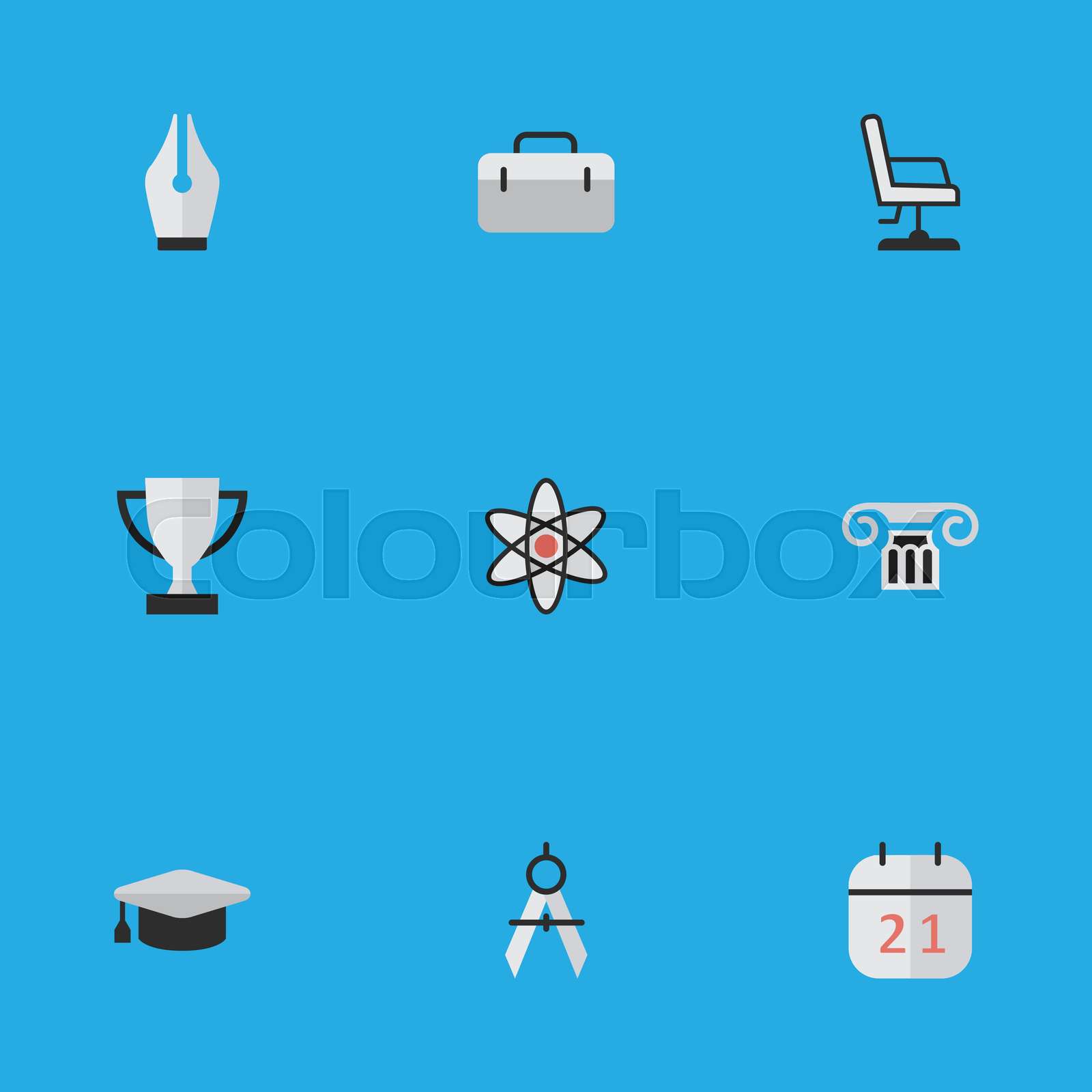 Vector Illustration Set Of Simple Knowledge Icons. Elements Measurement