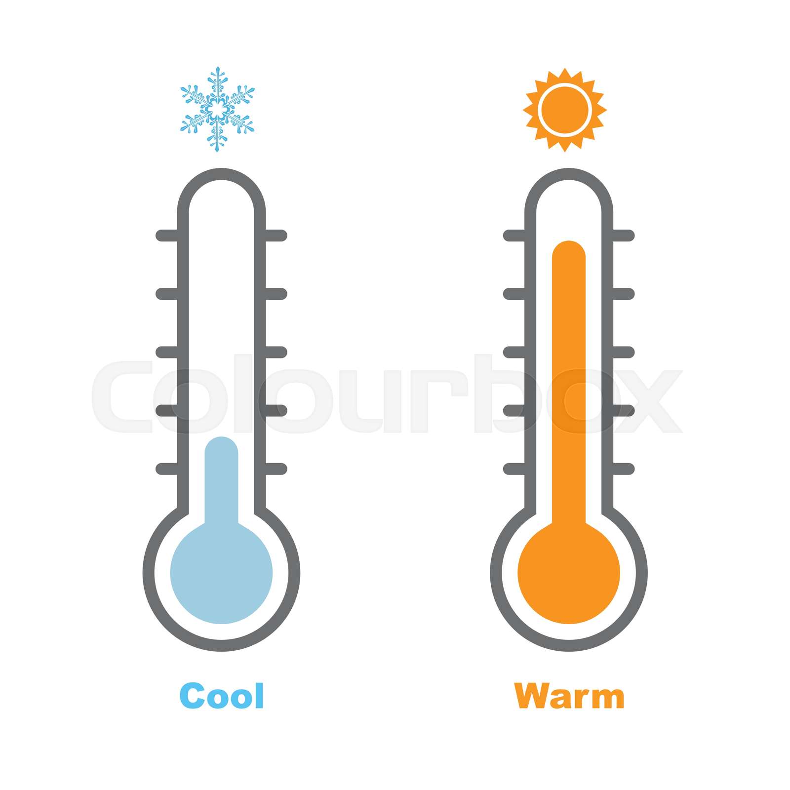 Thermometer, Cool and Warm-Vector Illustration | Stock vector | Colourbox