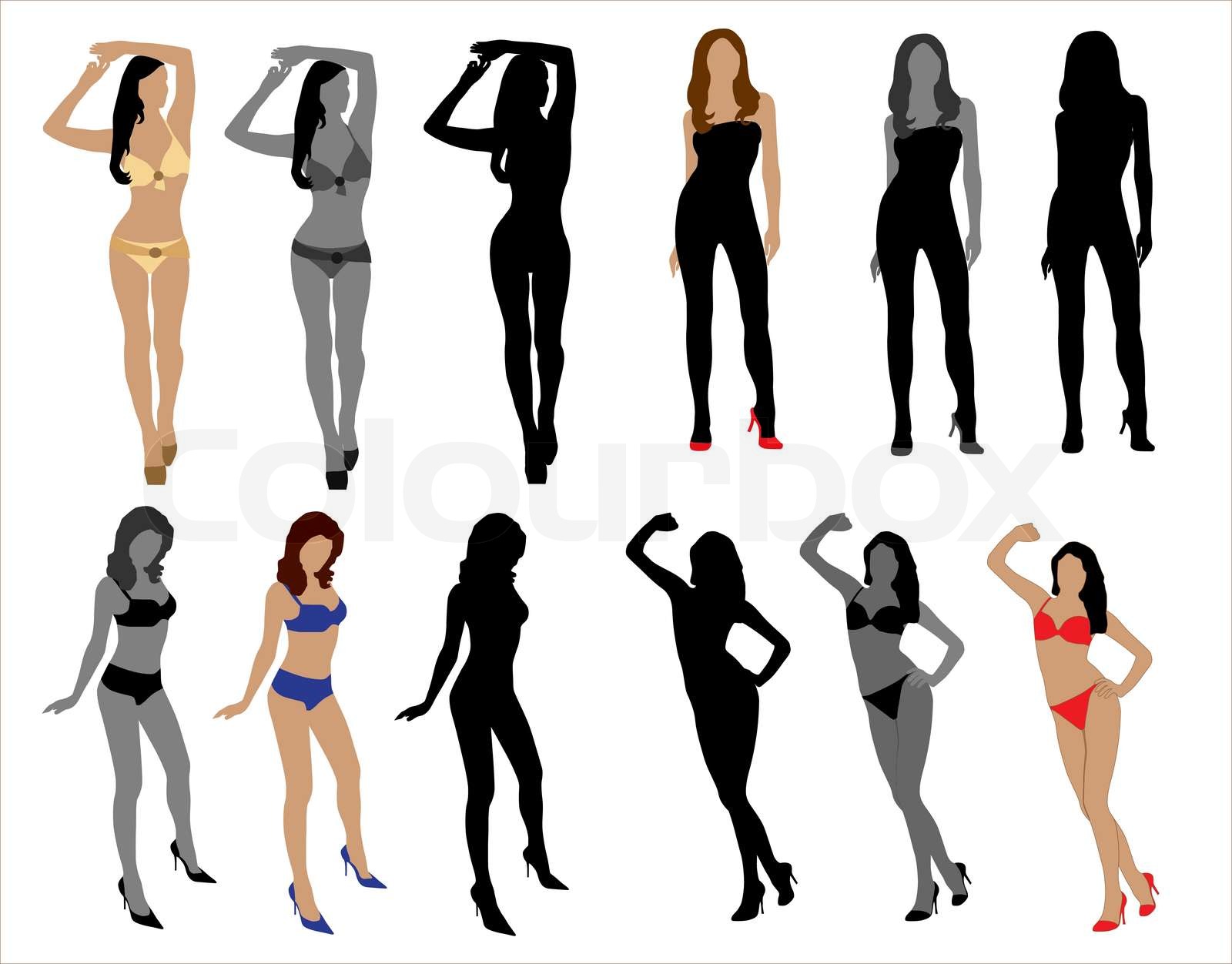 erotisch, illustration, frau StockVektor Colourbox