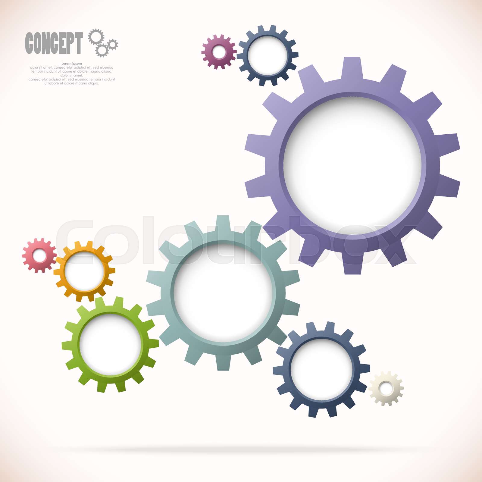 gear wheels business concept graphic | Stock vector | Colourbox