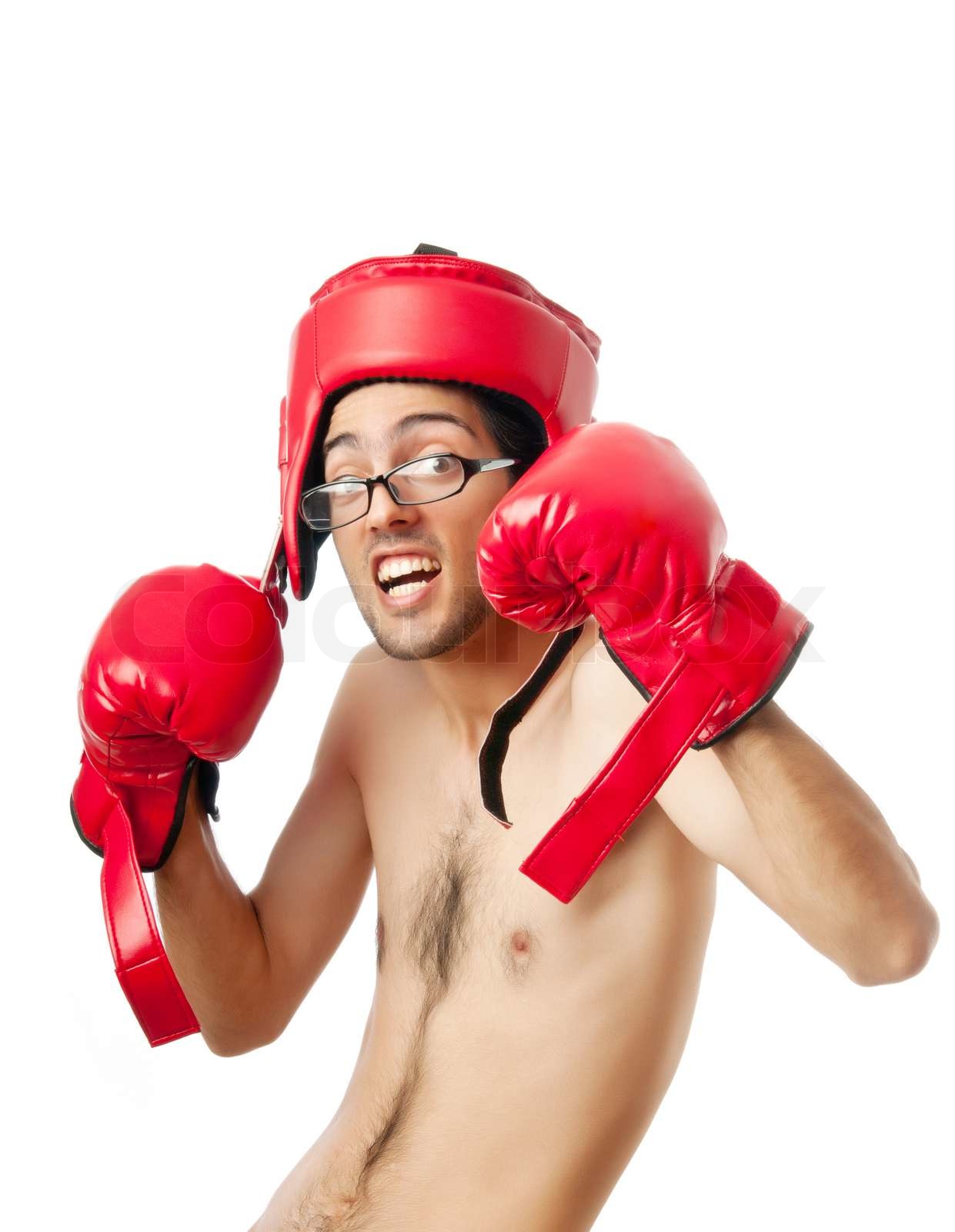 Funny Boxer Isolated On White Stock Image Colourbox Funny Boxer Isolated On White Stock Image Colourbox