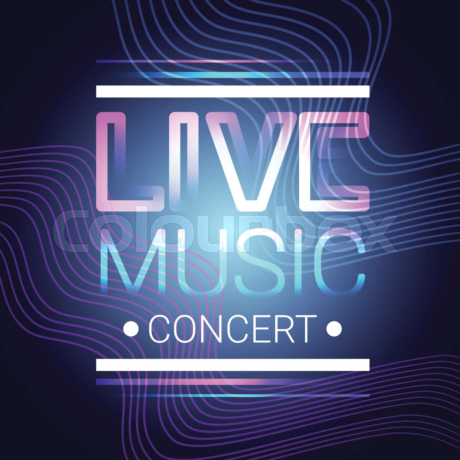 Live Music Concert Banner Colorful Style Modern Musical Poster Stock