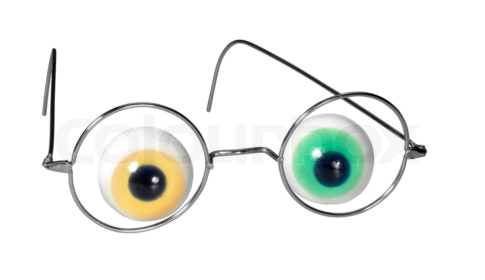 funny glasses with eyeballs isolated on white with clipping path ...