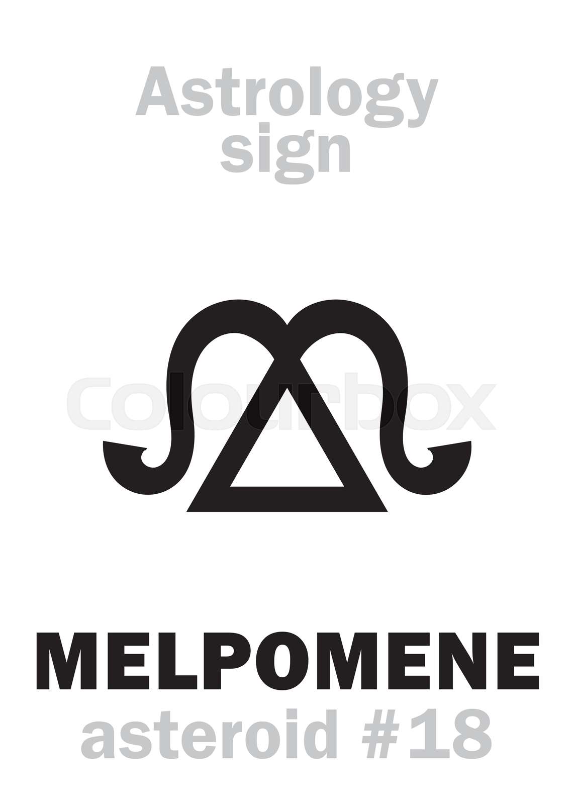 Astrology asteroid MELPOMENE Stock vector Colourbox