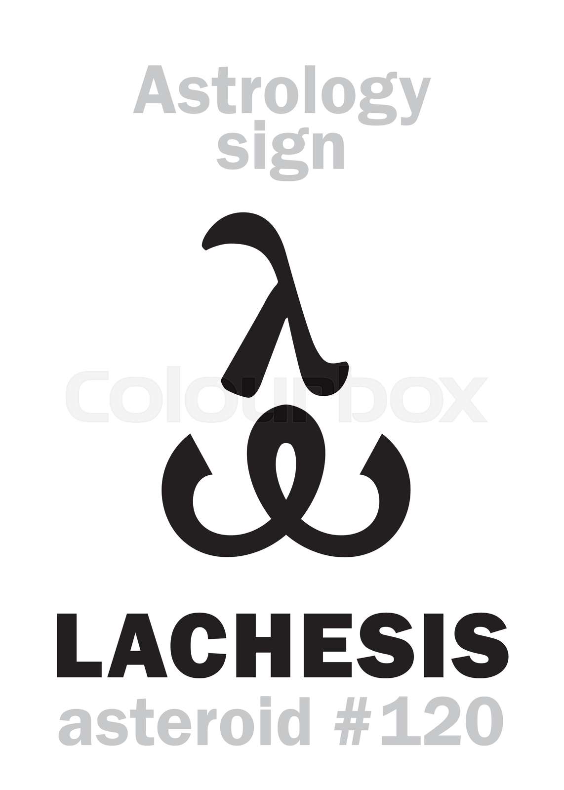 Astrology asteroid LACHESIS Stock vector Colourbox