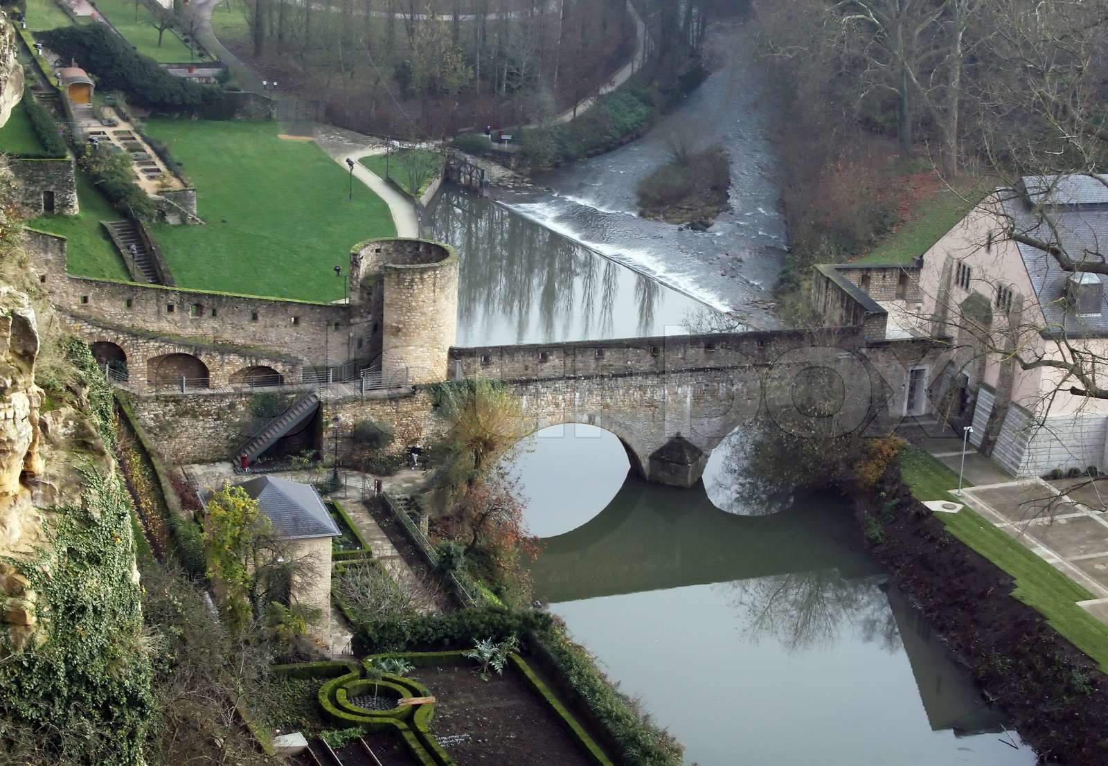 Medieval fortifications in Luxembourg Stock image Colourbox