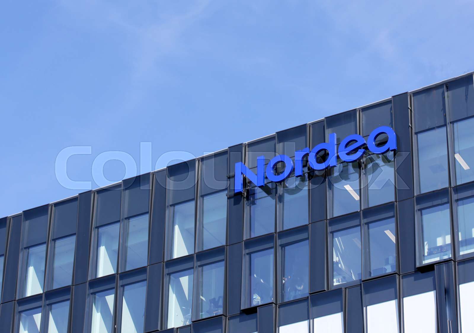 Nordea Bank Logo On Facade Of Headquarters Nordea Bank Is A Swedish 