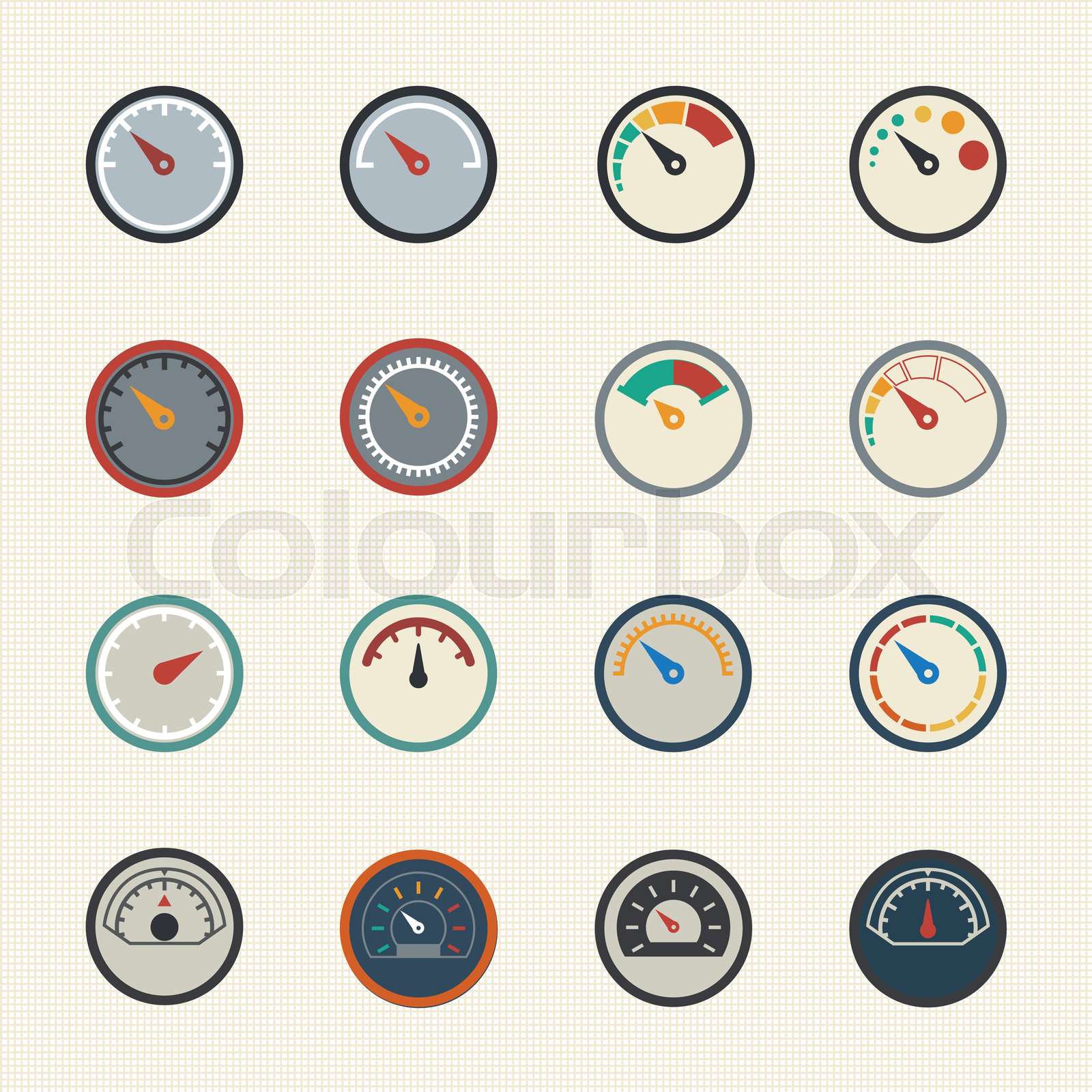 Circular Meter icons set | Stock vector | Colourbox