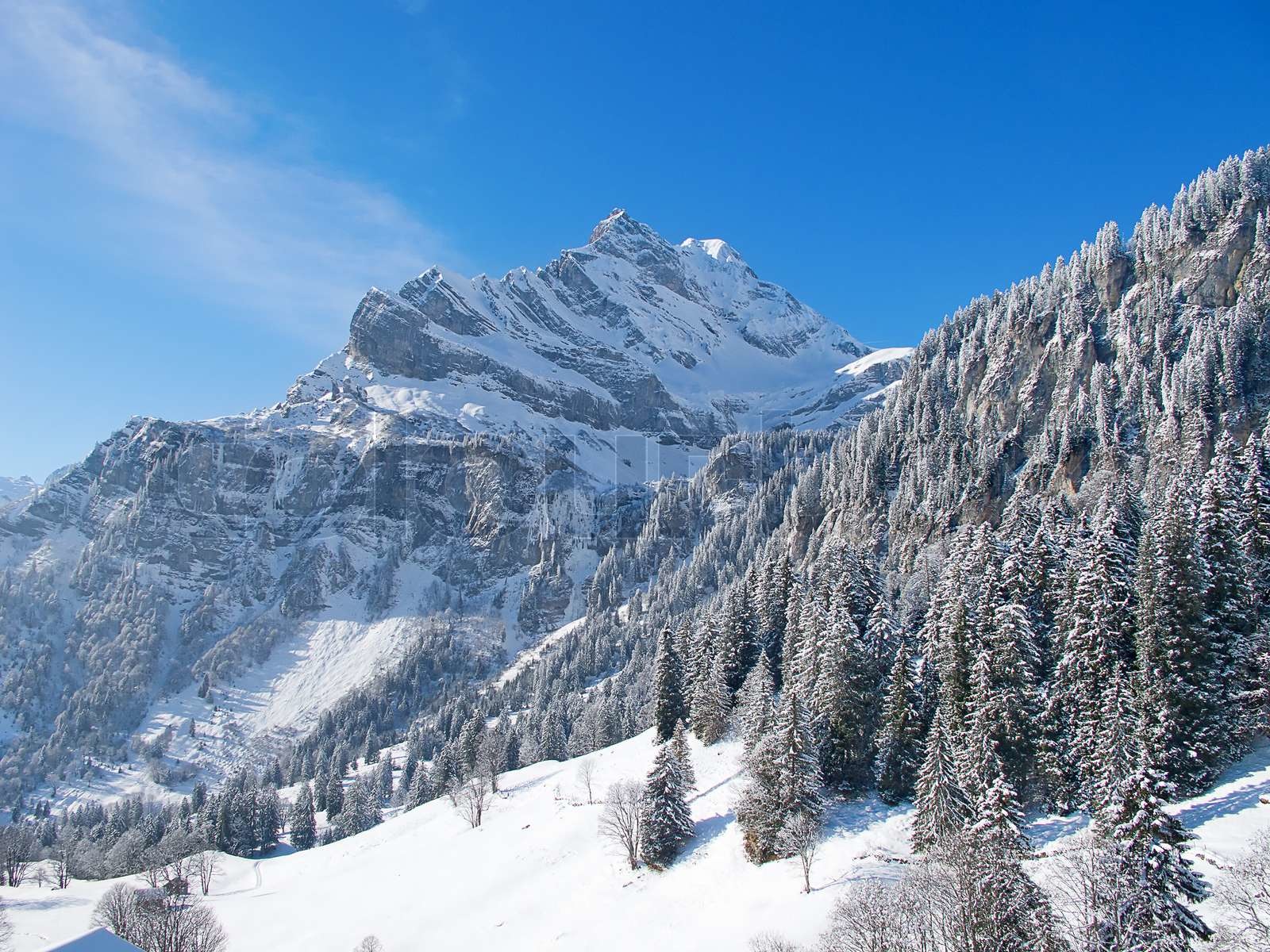 Winter in the swiss alps Braunwald, Glarus, Switzerland | Stock image ...