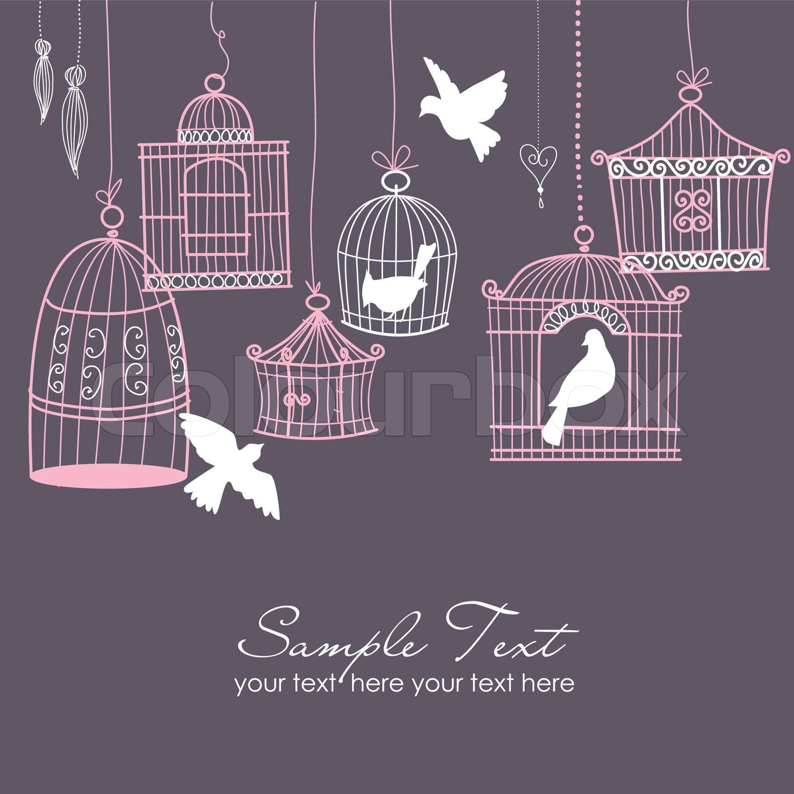 Birds out of their cages concept vector Stock vector Colourbox