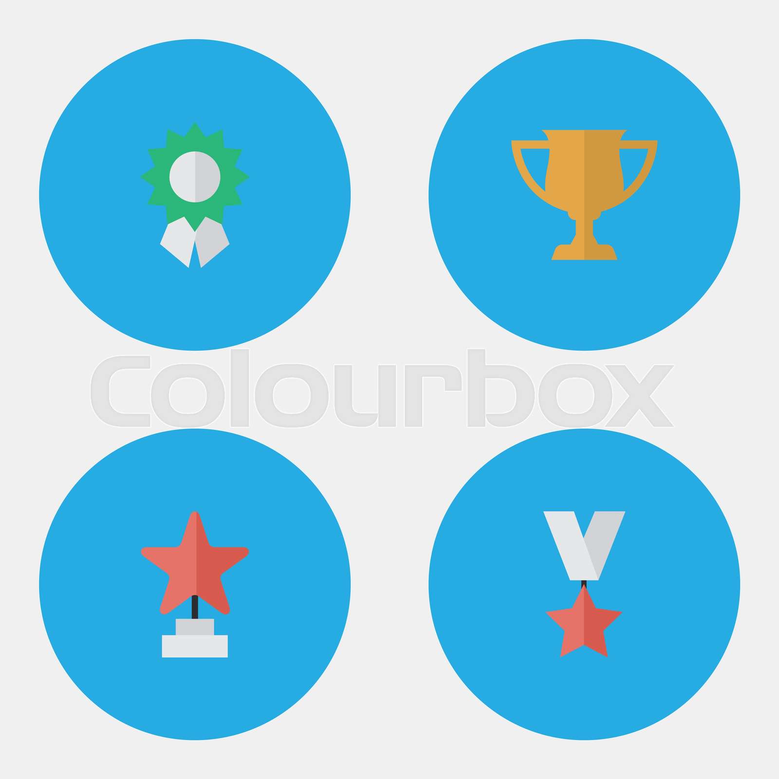 vector-illustration-set-of-simple-reward-icons-elements-star-trophy