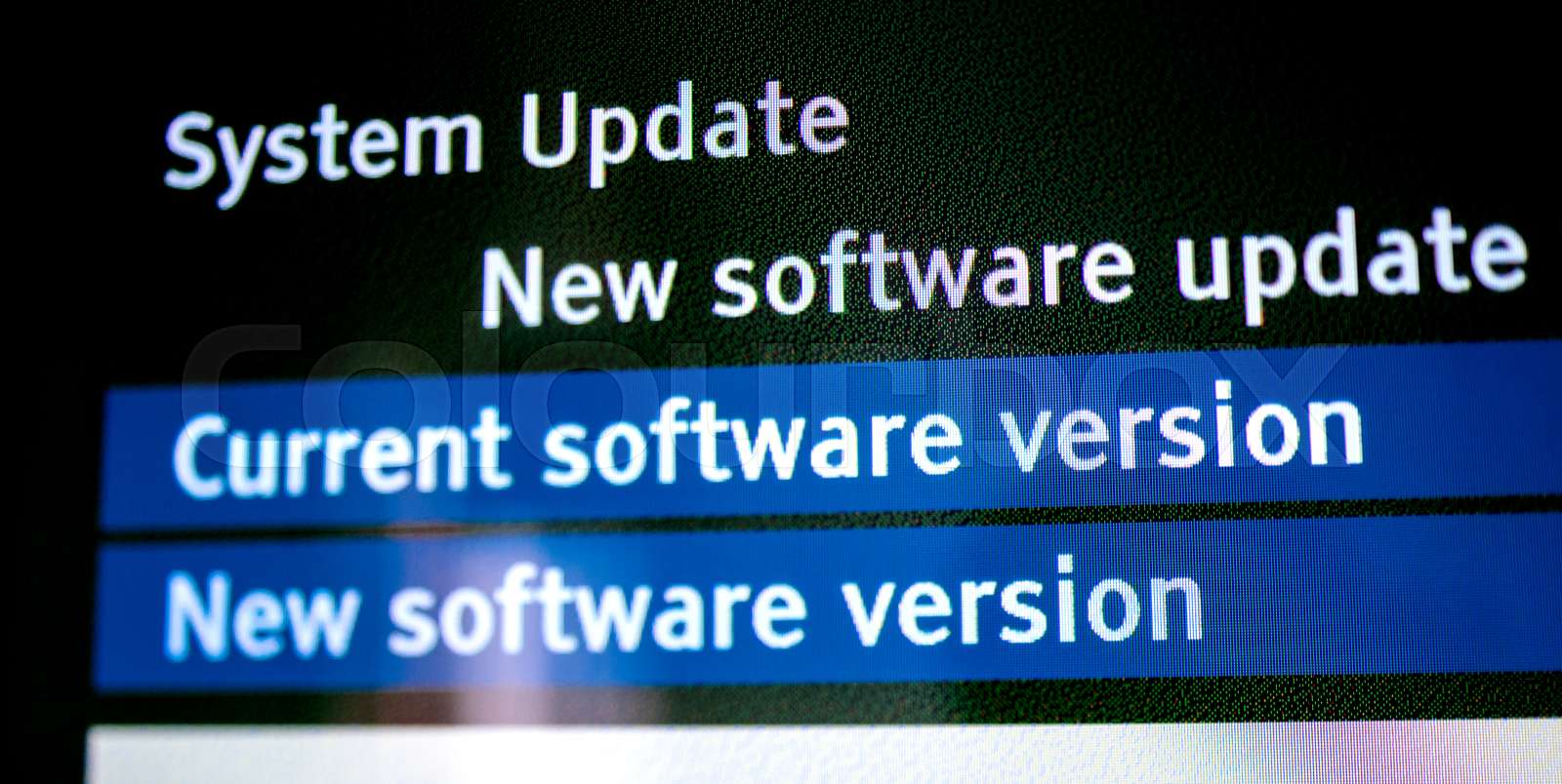 System update new software update Stock image Colourbox