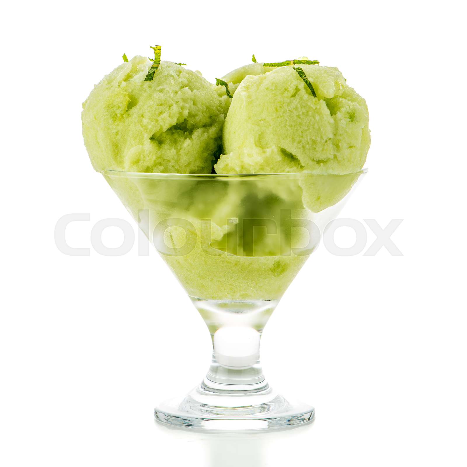 Melon flavored icecream Stock image Colourbox