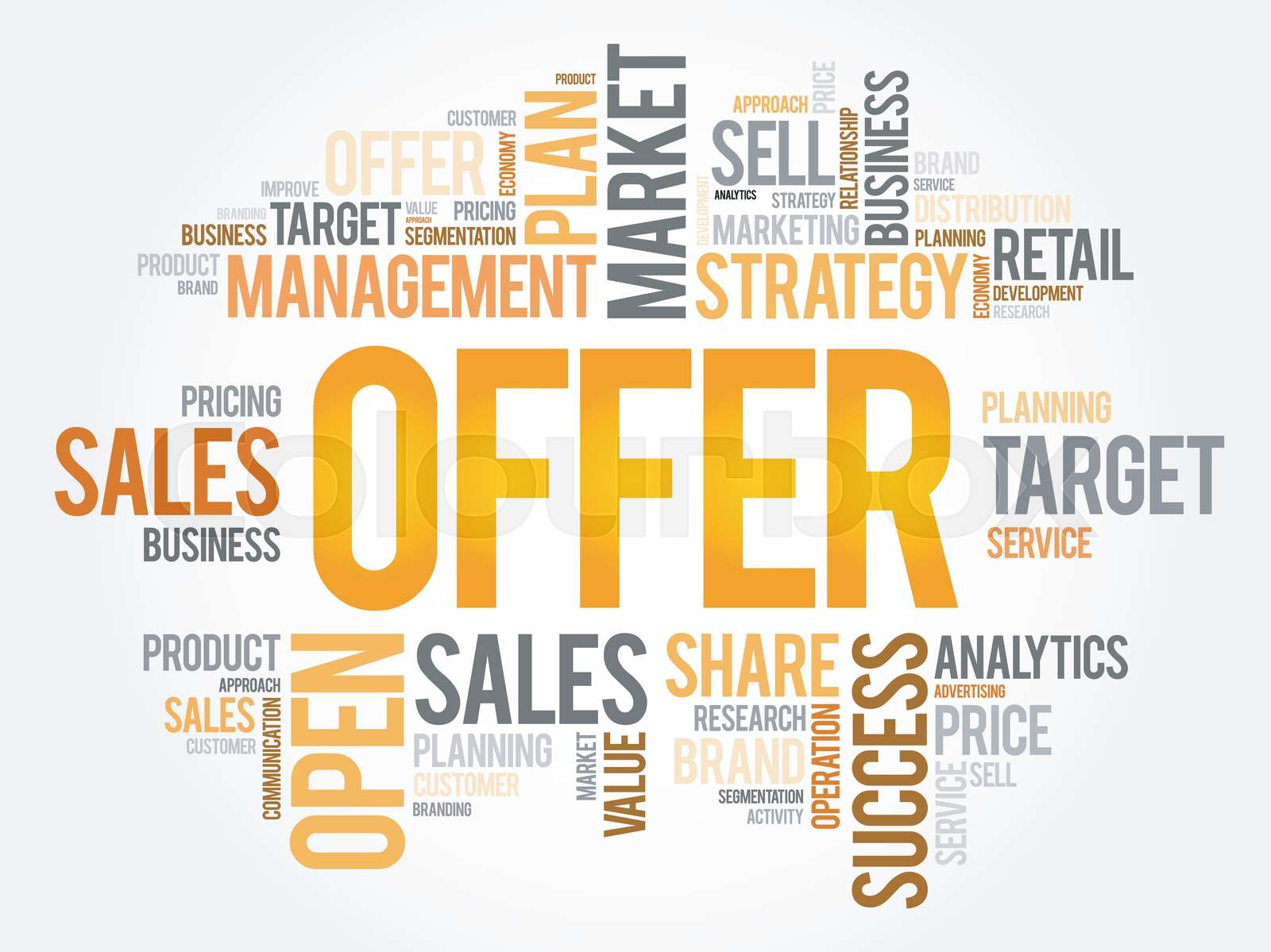 Offer word cloud collage stock vector colourbox