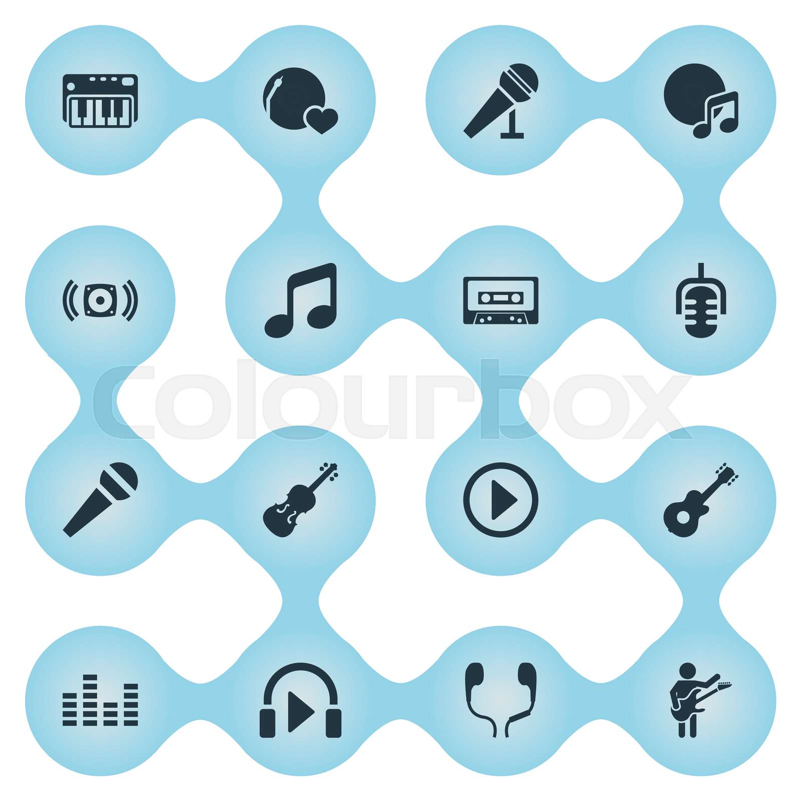 Vector Illustration Set Of Simple Icons. Elements Loudspeaker, Speech, Shellac And Other