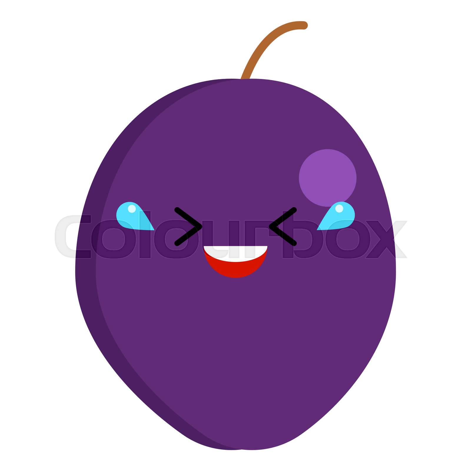Plum emoji rolling on the floor laughing vector illustration Stock vector Colourbox