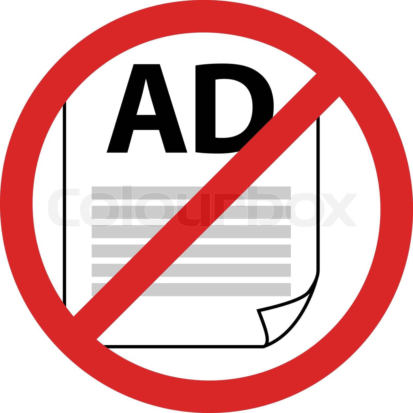No advertising sign in vector | Stock vector | Colourbox