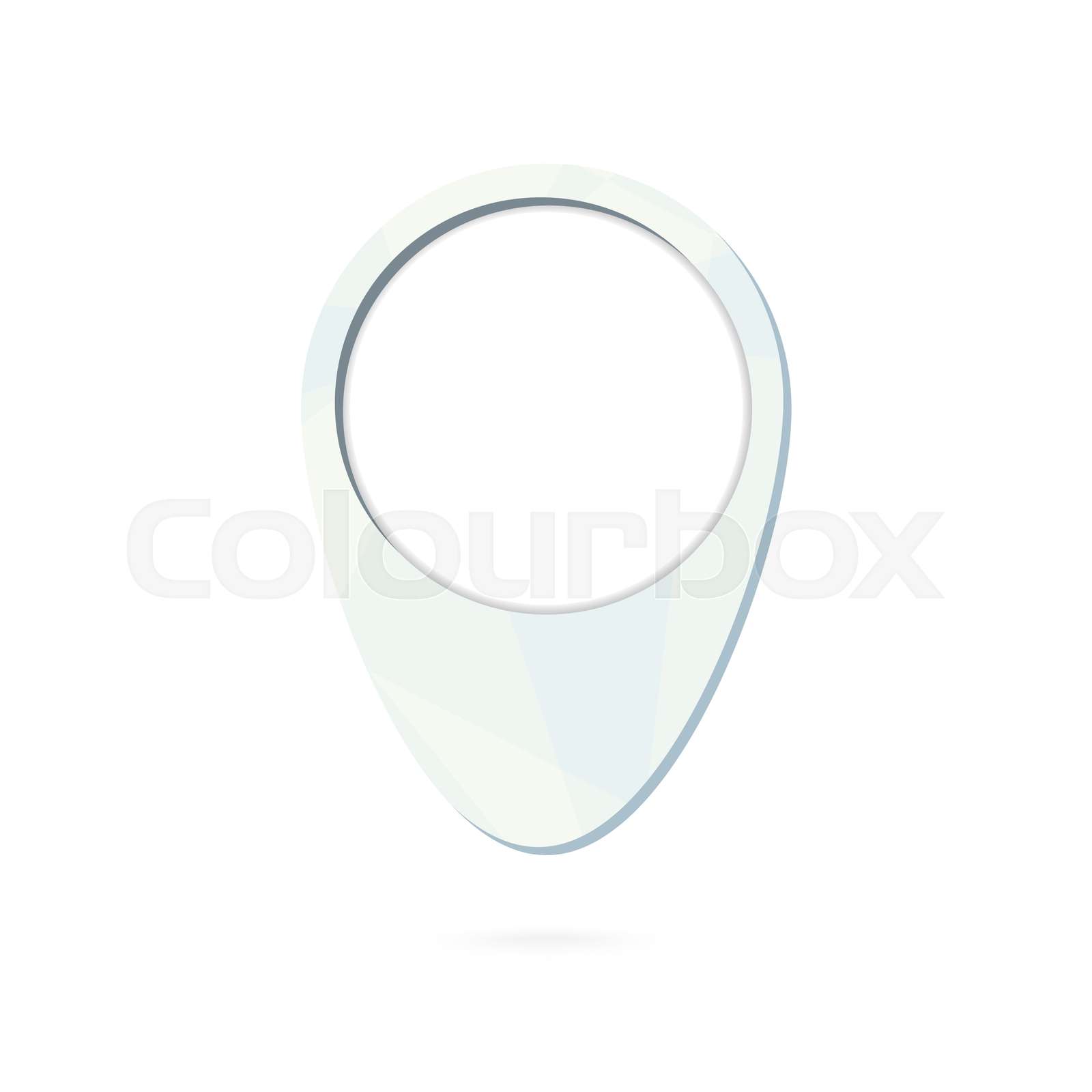 Blue map point symbol. Map marker with shadow. | Stock vector | Colourbox