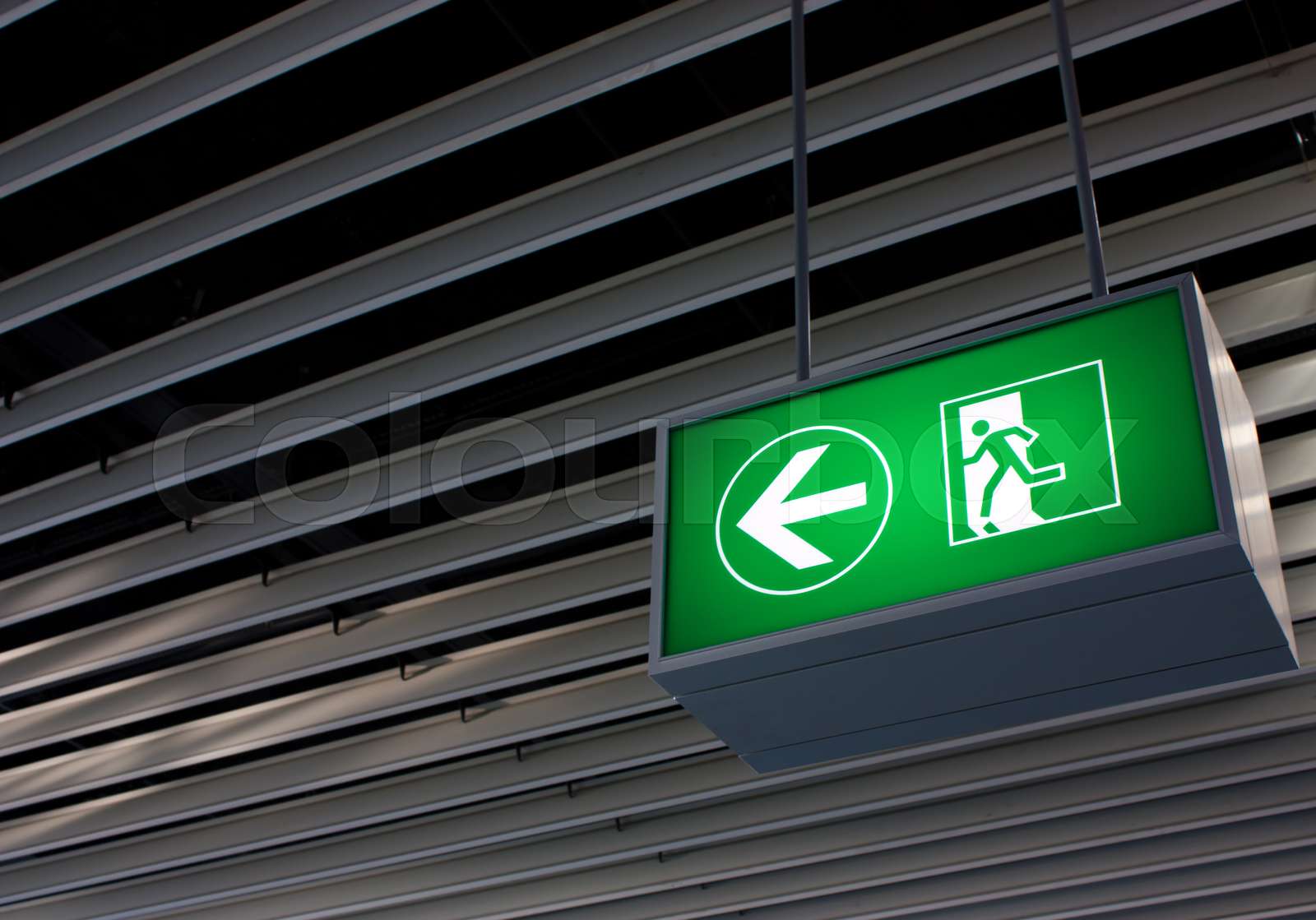 Emergency Exit Stock image Colourbox