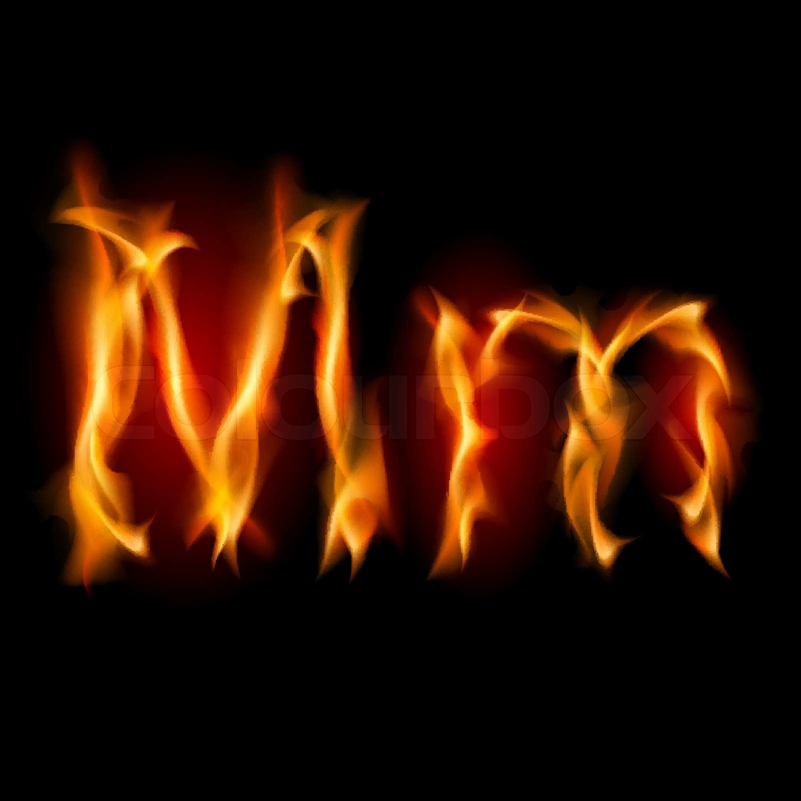 Fiery font Buchstabe M Illustration auf schwarzem Hintergrund | Stock ...