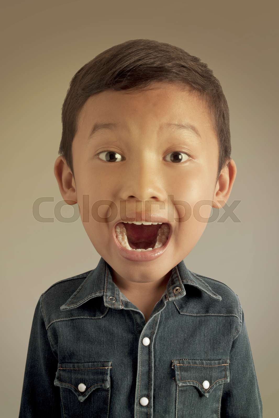Funny Big Head Child | Stock image | Colourbox