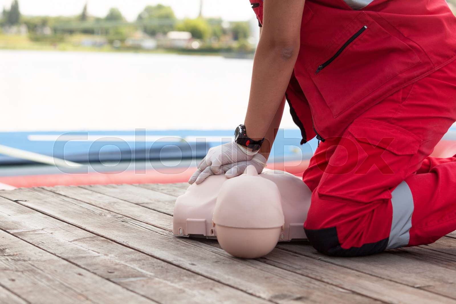 Drowning First Aid Cpr Stock Image Colourbox