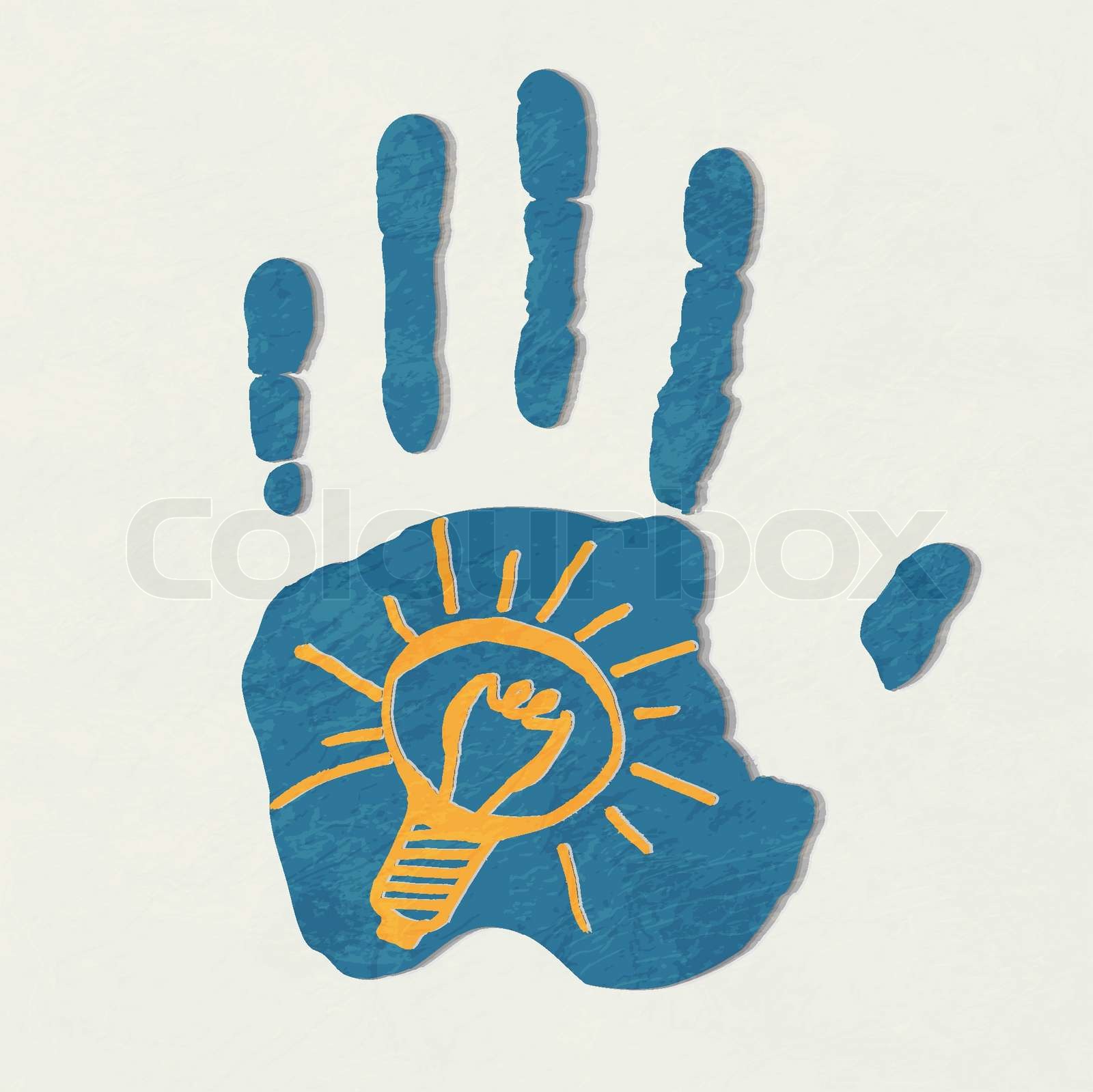 Begrebet idé pære i hånden af manden | Stock vektor | Colourbox