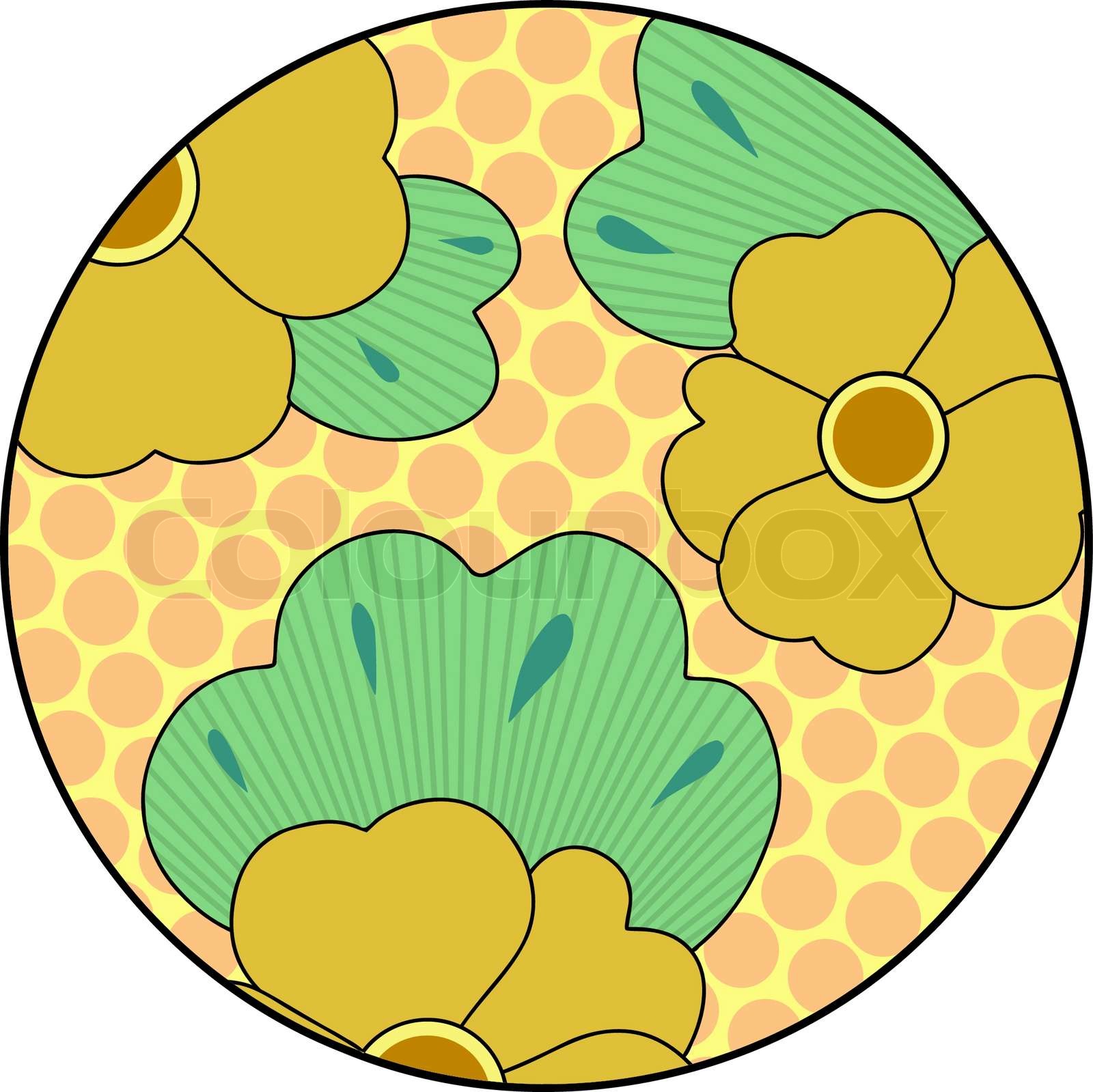 Floral Japanese ornament in a circle on white Stock vector Colourbox