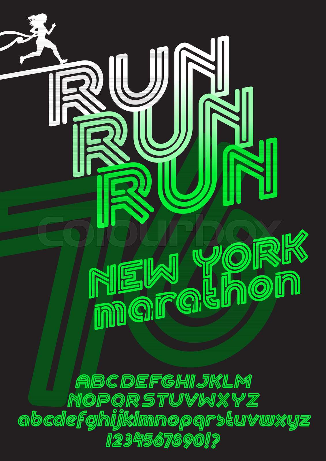 New York marathon run poster | Stock vector | Colourbox