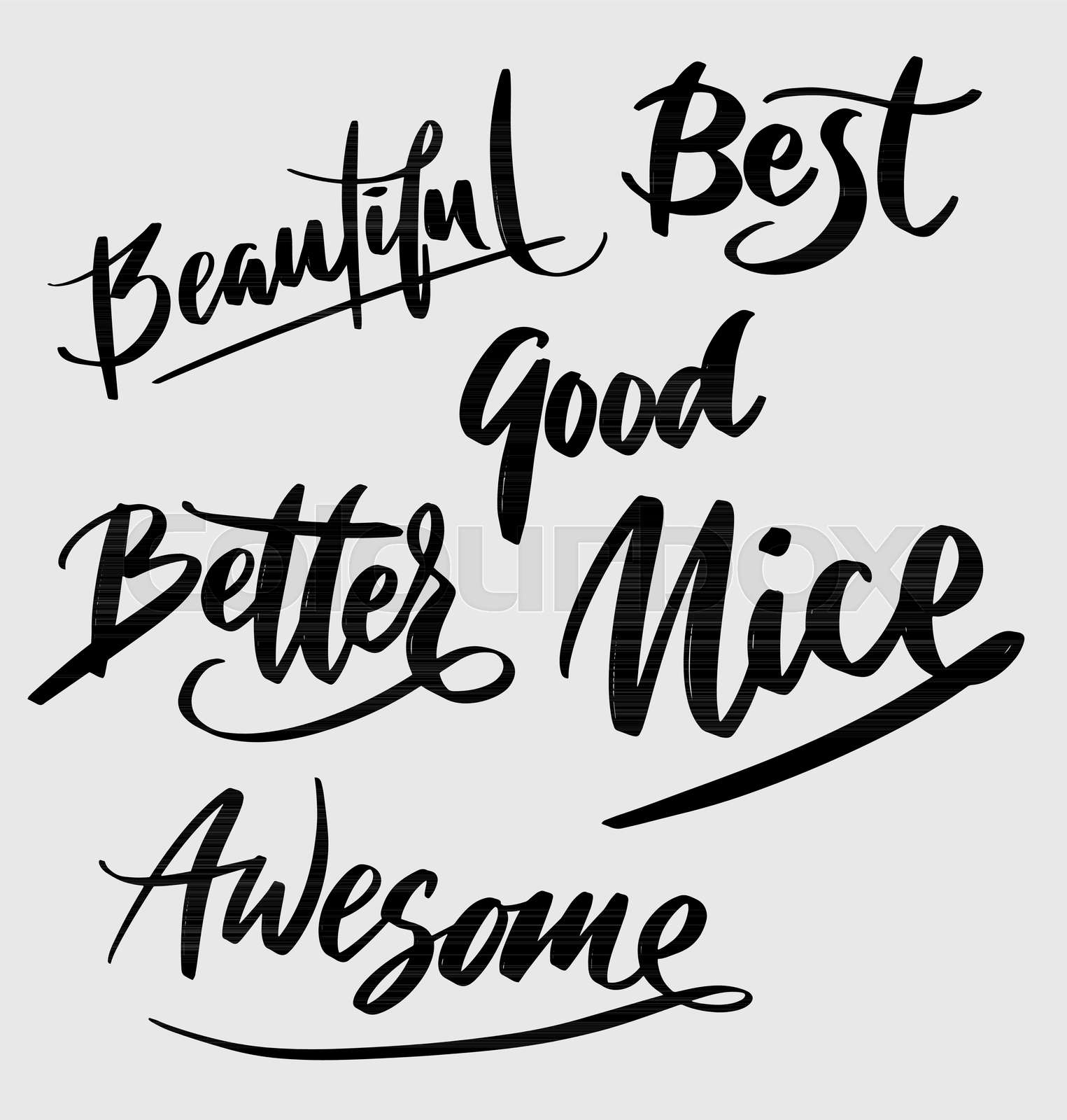 best and beautiful calligraphy | Stock vector | Colourbox