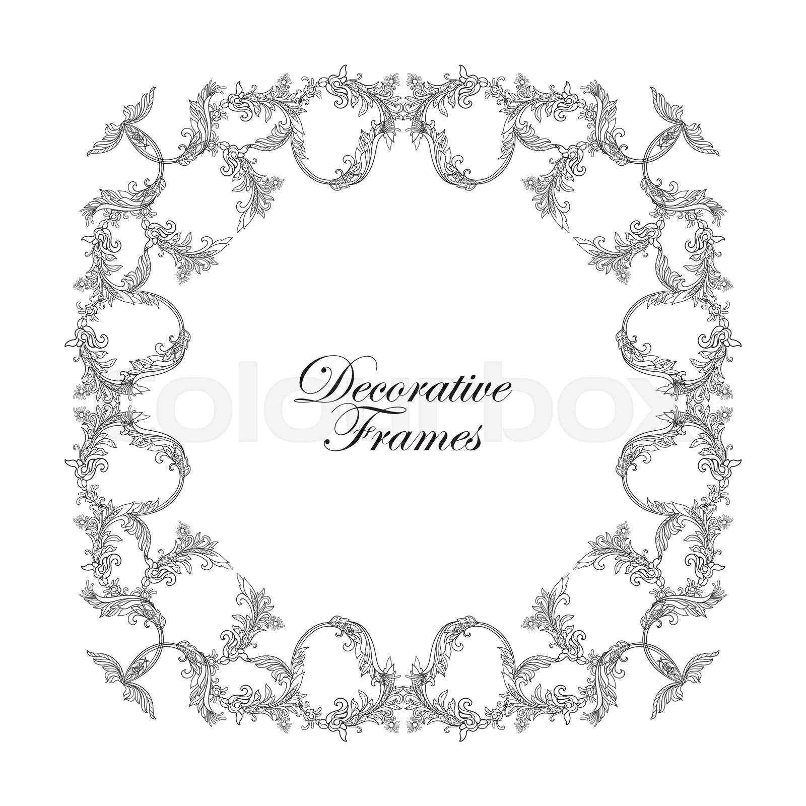 Decorative Vintage Floral Frame In Middle Age Style Stock Vector
