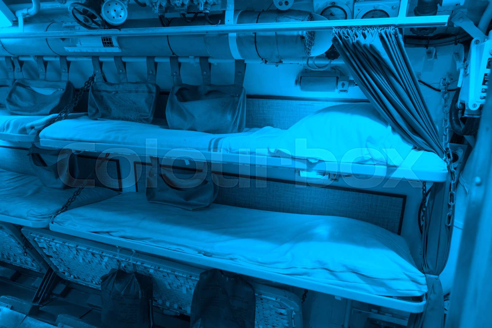 Interior of an old submarine - Bed | Stock image | Colourbox