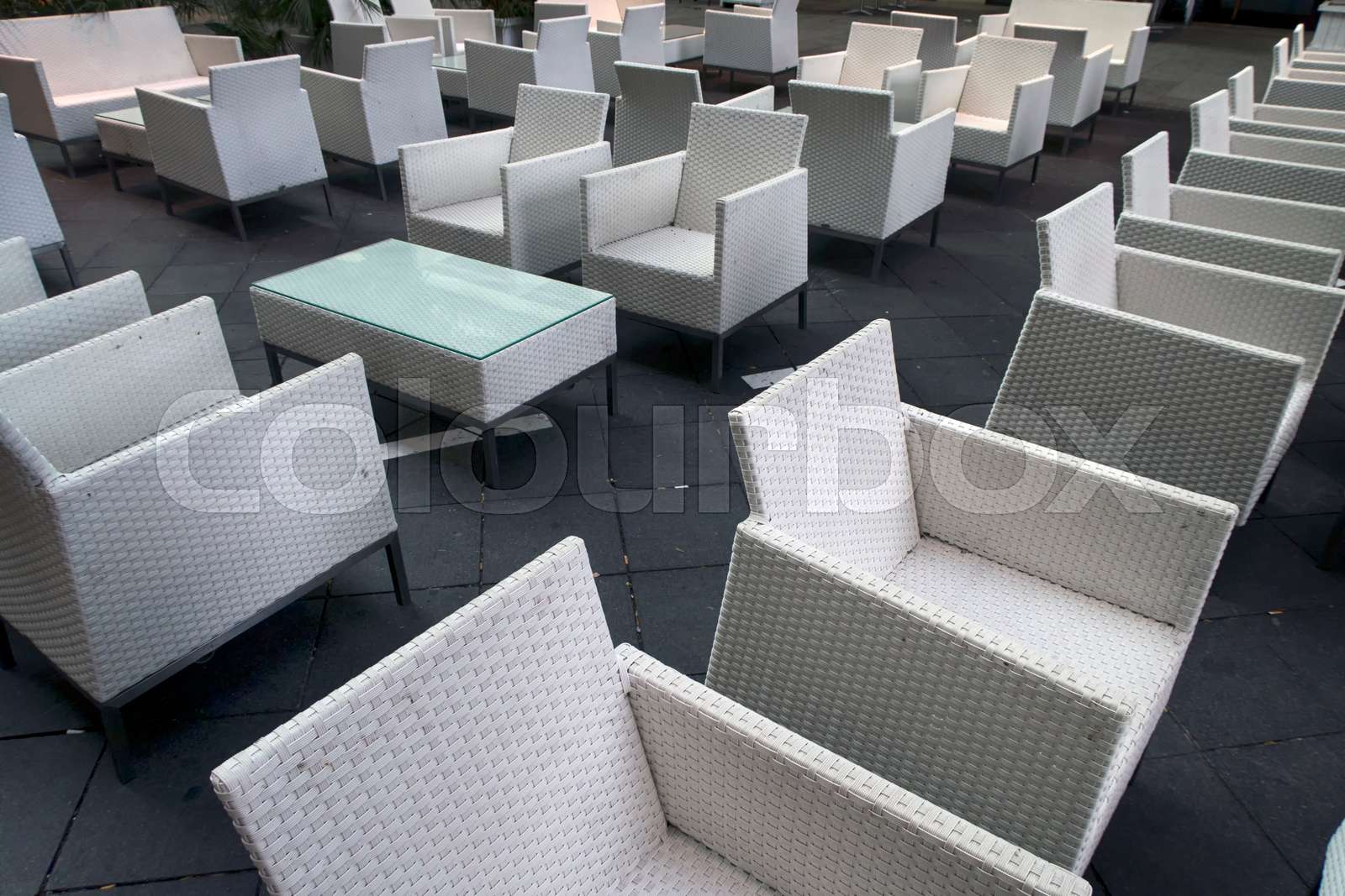 Empty tables and chairs | Stock image | Colourbox