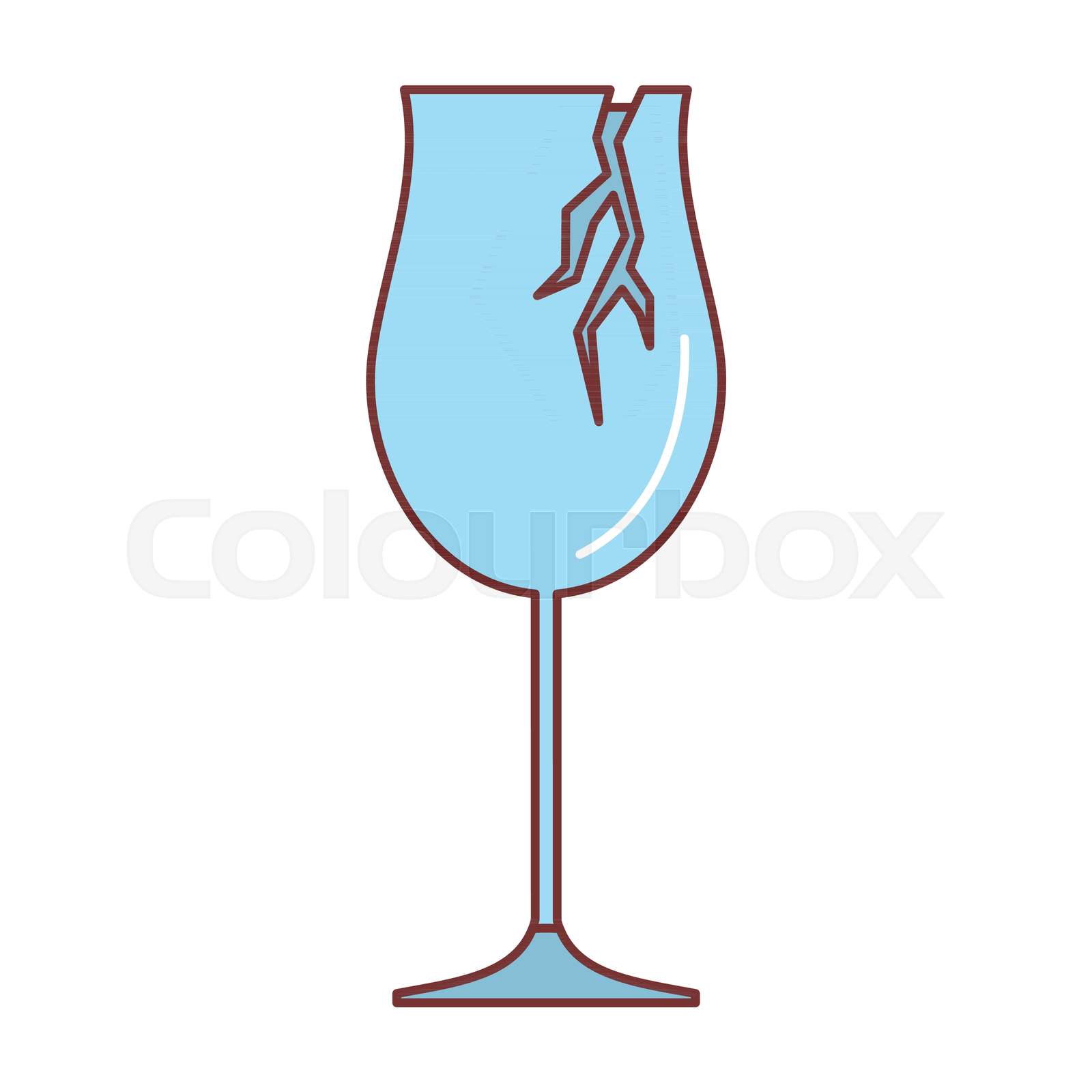 Broken wine glass icon, cartoon style Stock vector Colourbox
