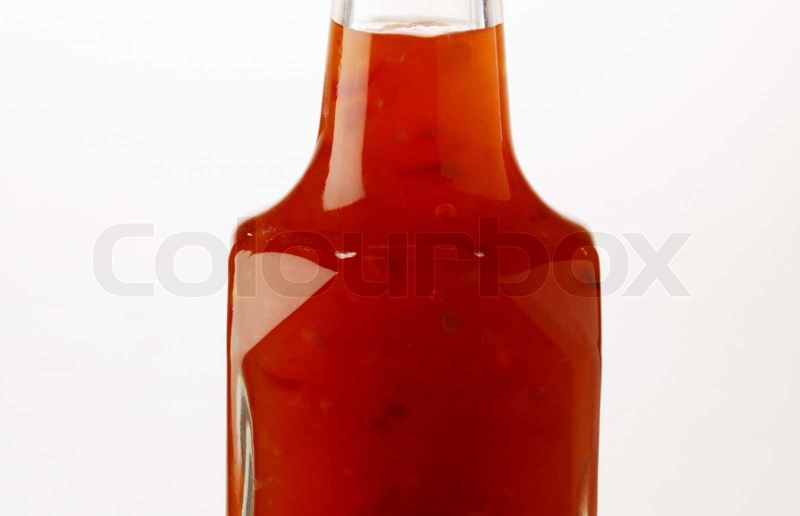 Glass bottle of ketchup Stock image Colourbox