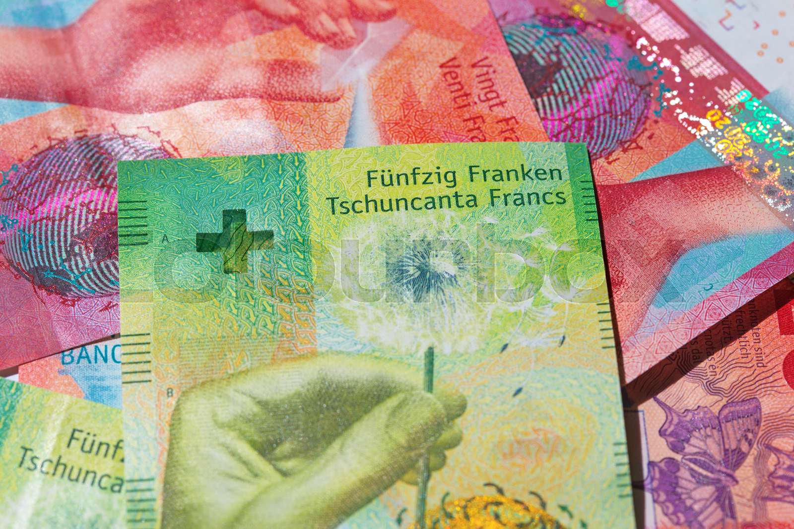 Swiss francs Stock image Colourbox