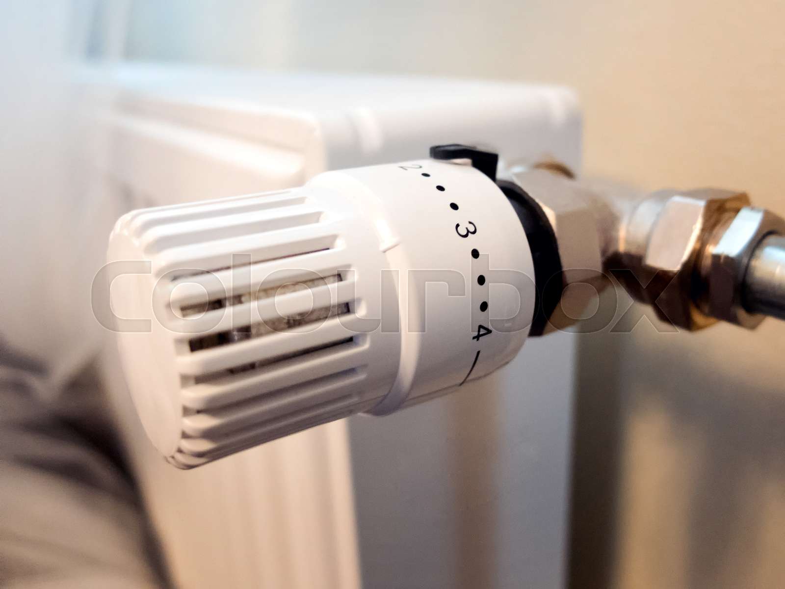Temperature knob of heating radiator Stock image Colourbox