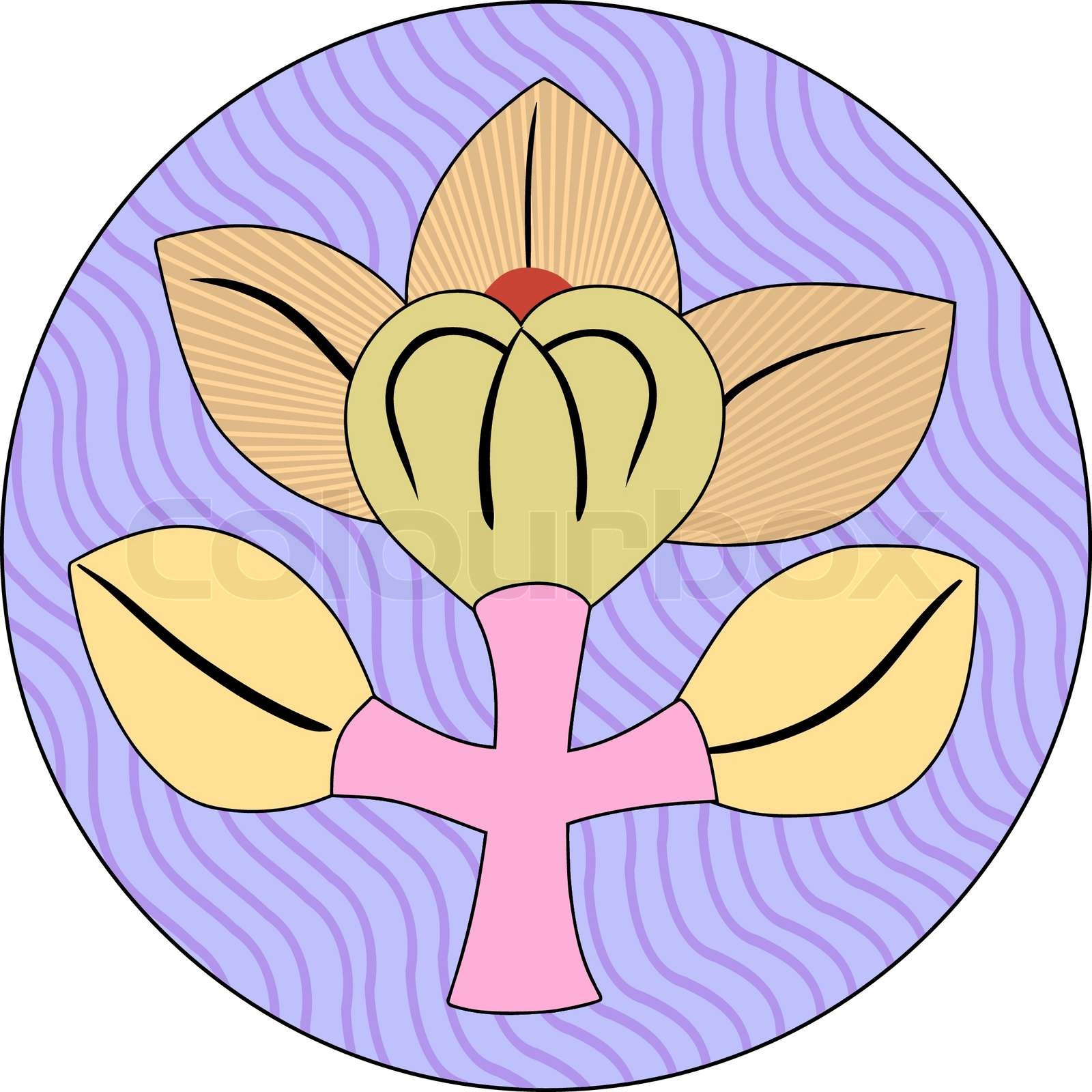 Floral Japanese ornament in a circle on white Stock vector Colourbox