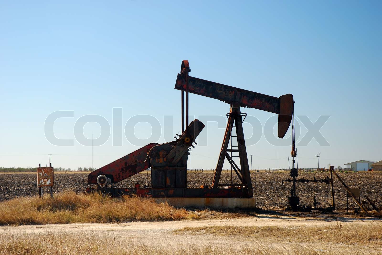 Oil pump in Texas Stock image Colourbox